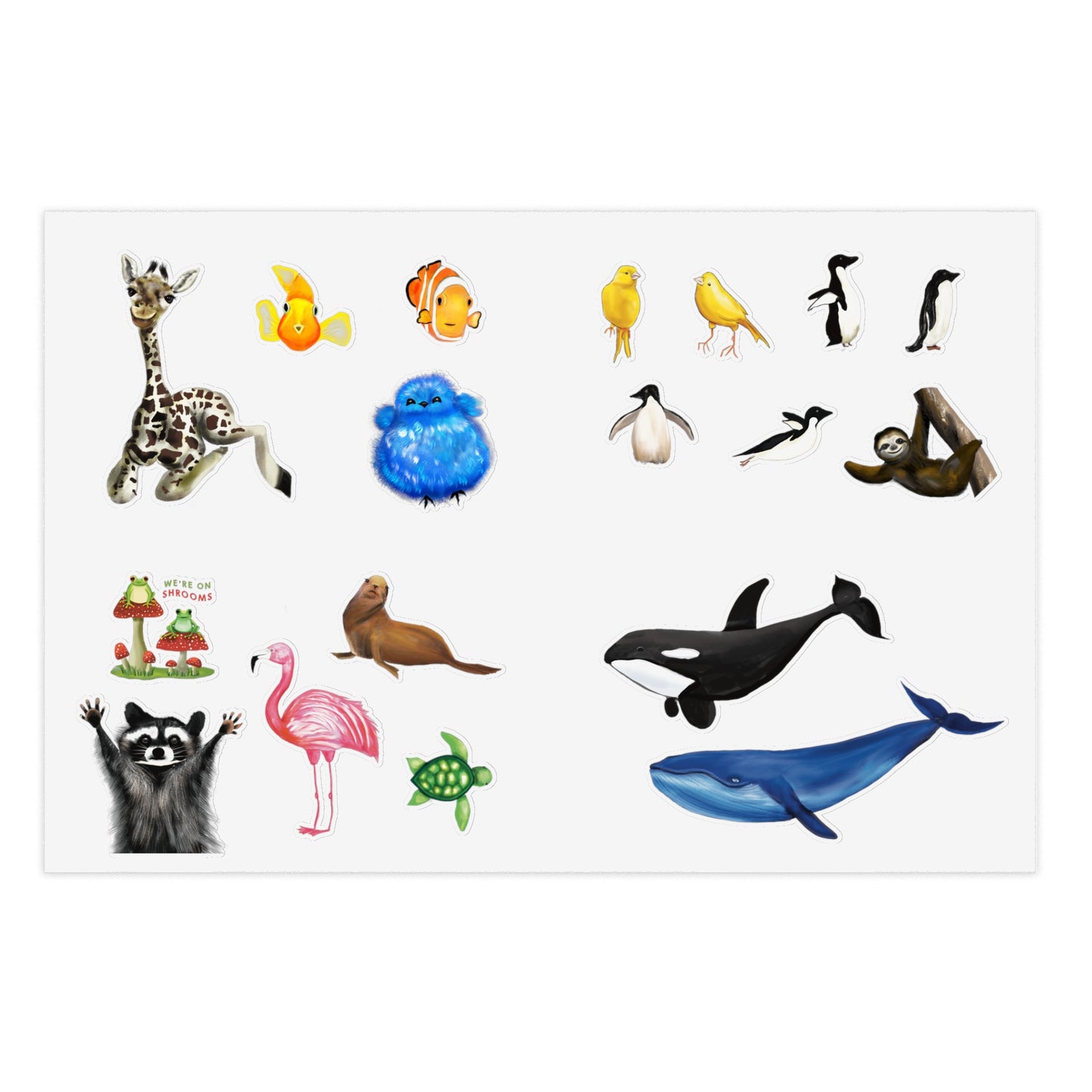 Animal Illustration Sticker Sheet