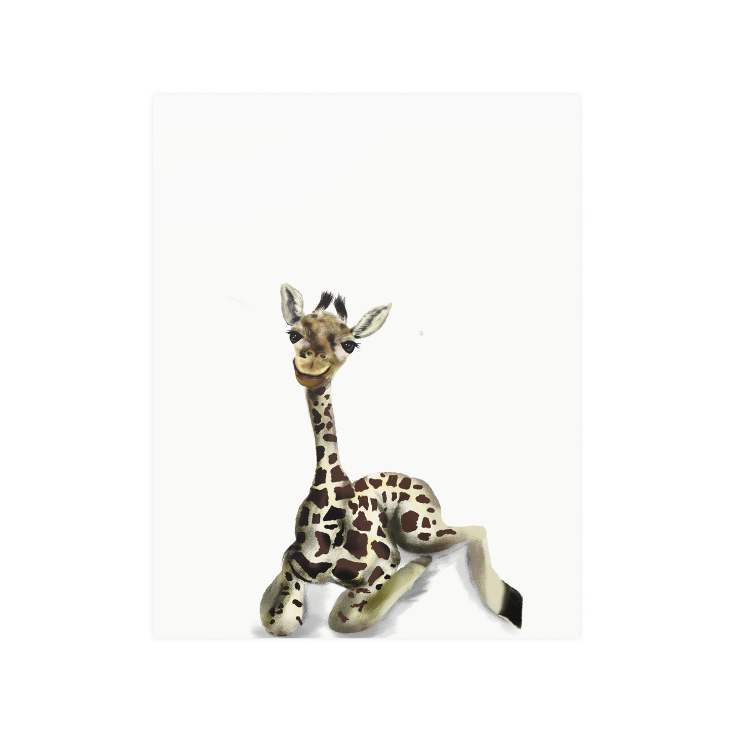 Cute Baby Giraffe Satin Poster