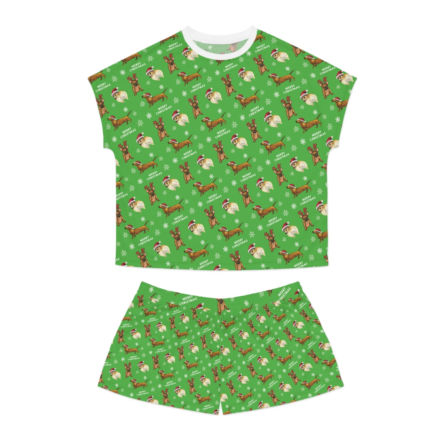 Christmas dog Pajama Set, Christmas PJs, french bulldog christmas, cute holiday dog lover PJ set, All over print cute christmas PJs for her