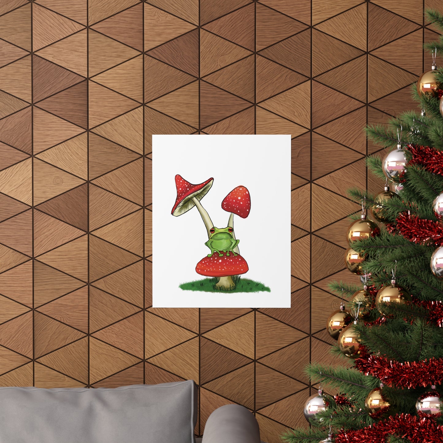 Frog on a Mushroom Art Print