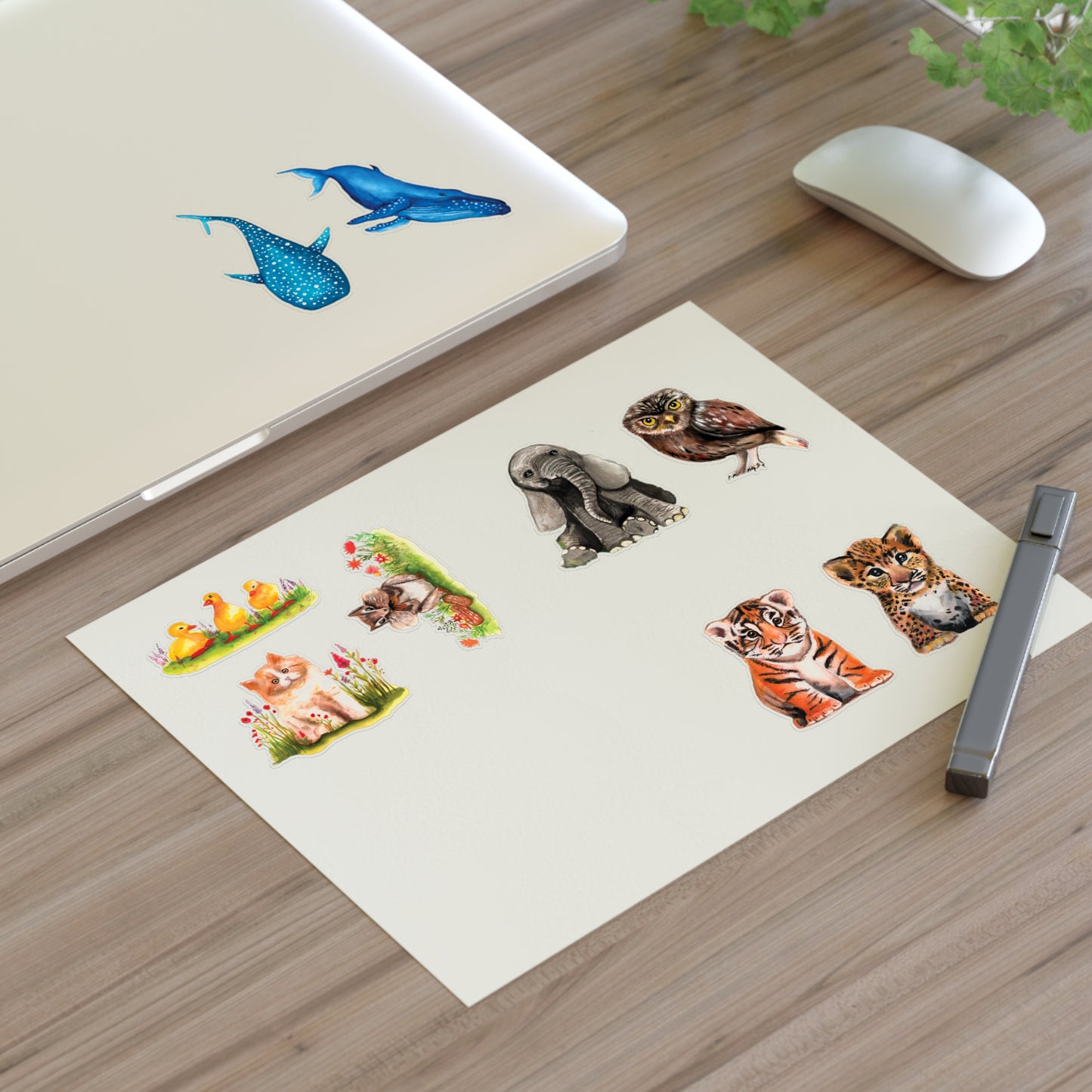 Cute Watercolor Baby Animal Stickers, Die Cut Cute Adorable Sticker sheet, Sticker bundle Sheet, stickers for kids