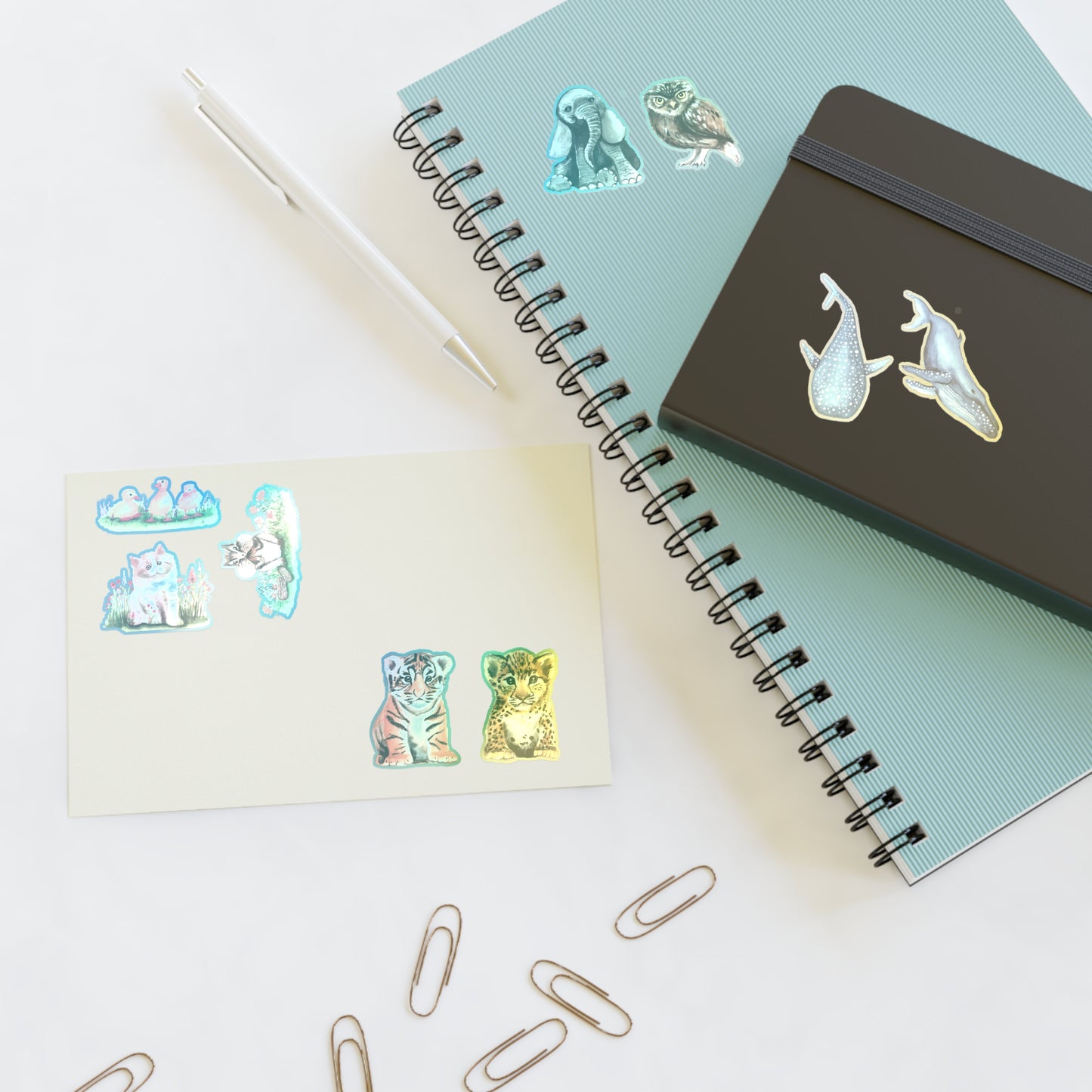 Cute Watercolor Baby Animal Stickers, Die Cut Cute Adorable Sticker sheet, Sticker bundle Sheet, stickers for kids