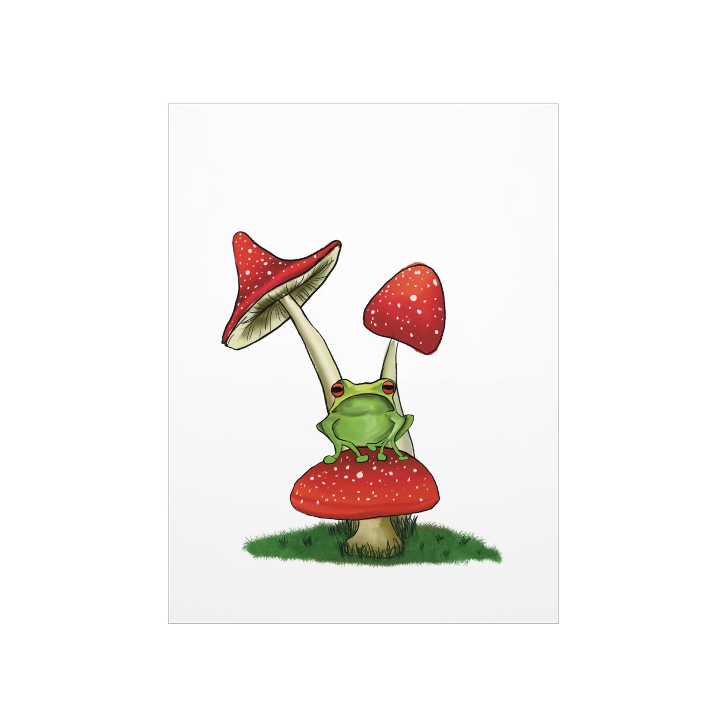 Frog on a Mushroom Art Print