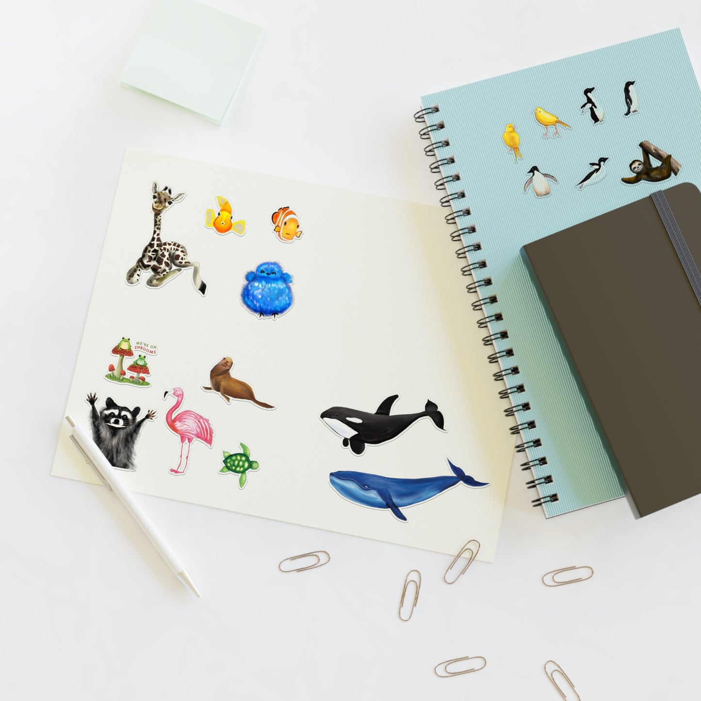 Animal Illustration Sticker Sheet
