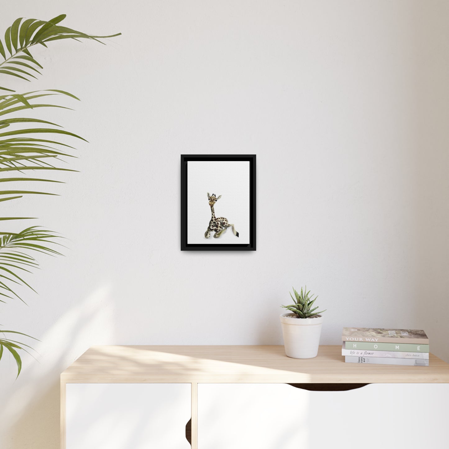 Baby Giraffe Framed Art Print