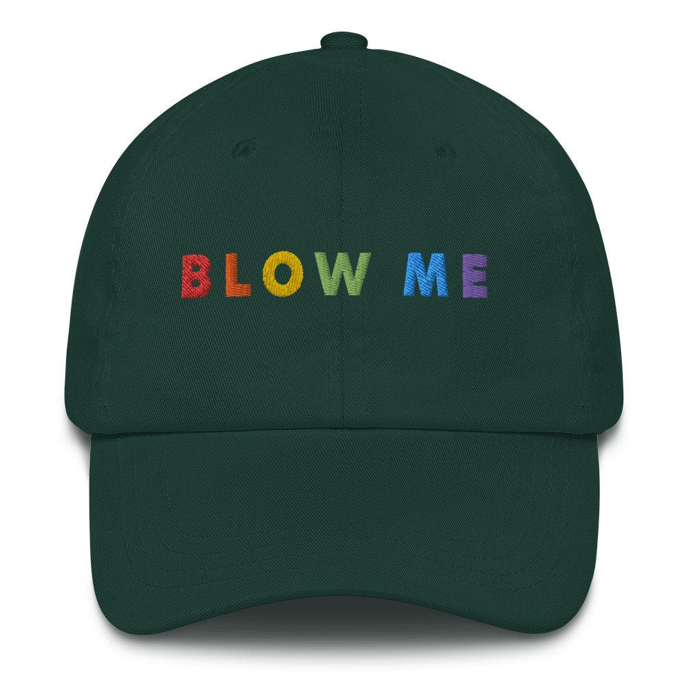 Blow Me Funny Rainbow Pride Hat, Summer Festival Hat Dad hat, Funny Hat for her/ Him/ Colorful Funny Sarcastic Hat