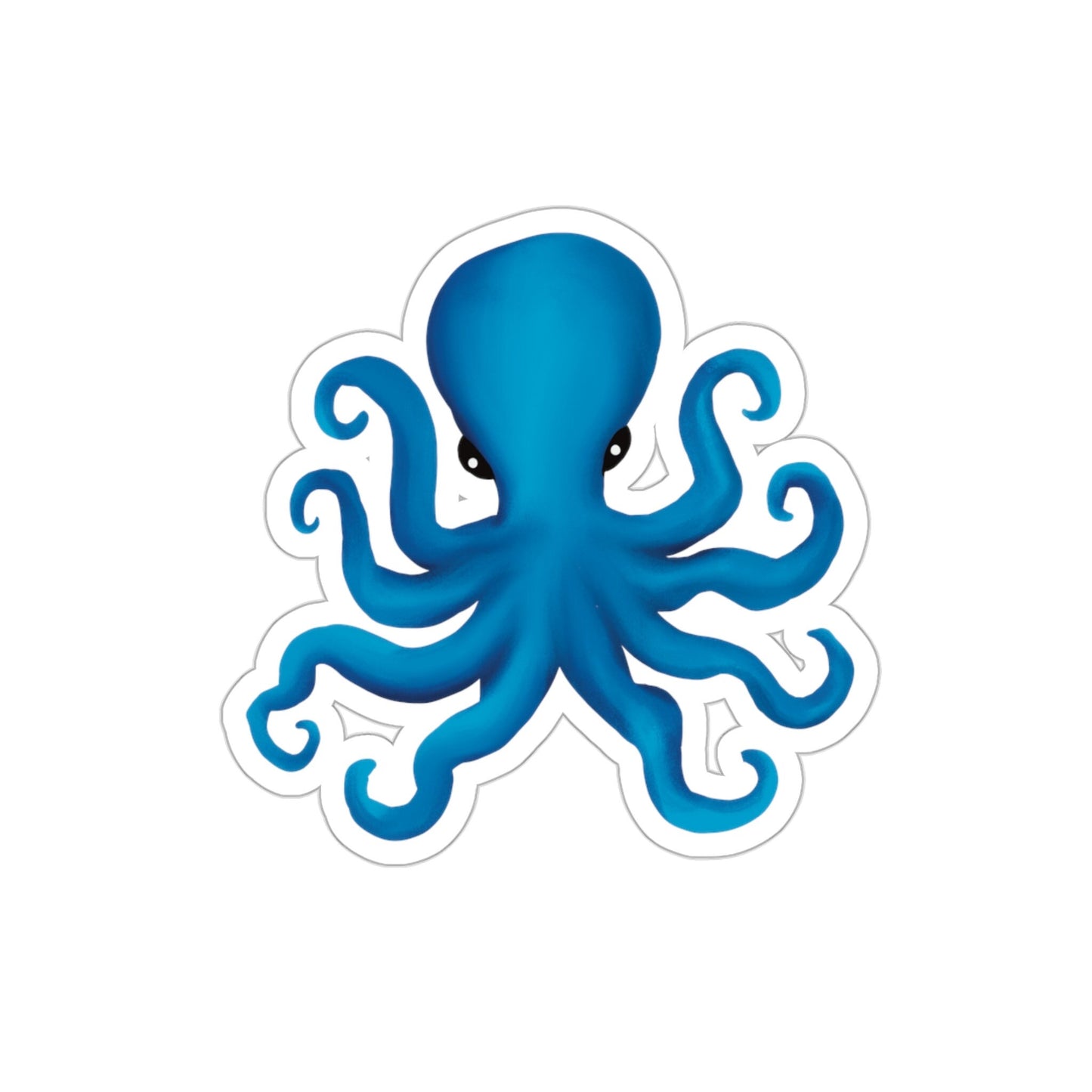 Blue Octopus Sticker, Cute pretty marine life ocean animal sticker for animal lover, Octopus Lover, unique cool fun pretty sticker, cool fun