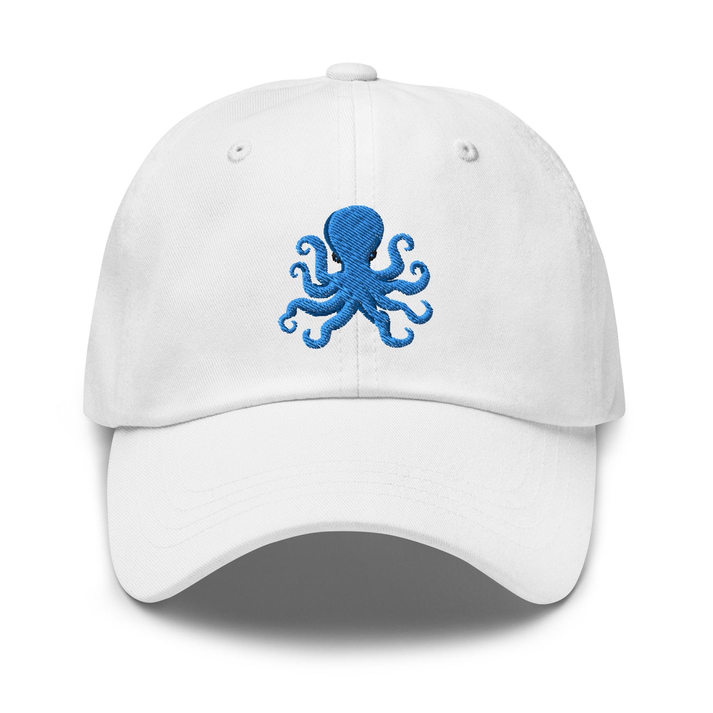 Blue Octopus Embroidered Hat Cute Pretty Fun Embroidered Octopus Hat
