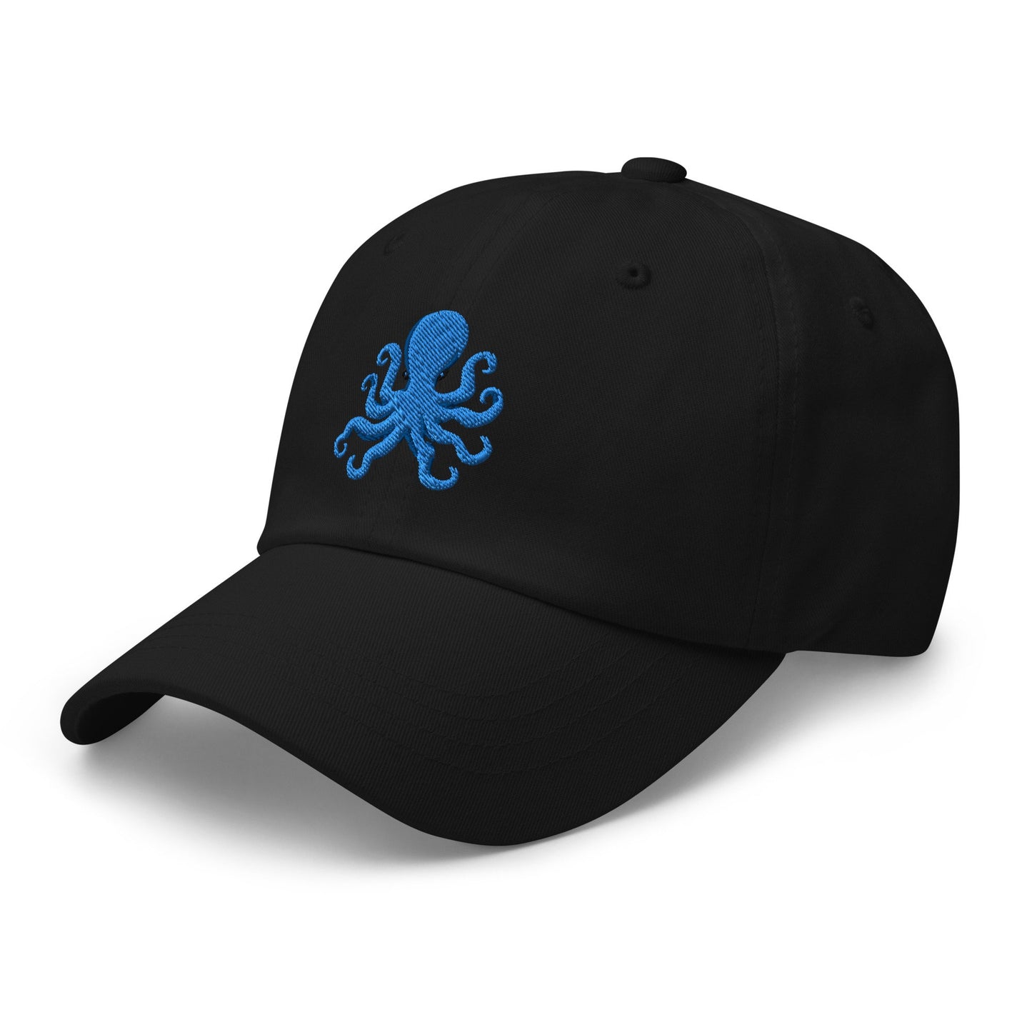 Blue Octopus Embroidered Hat Cute Pretty Fun Embroidered Octopus Hat