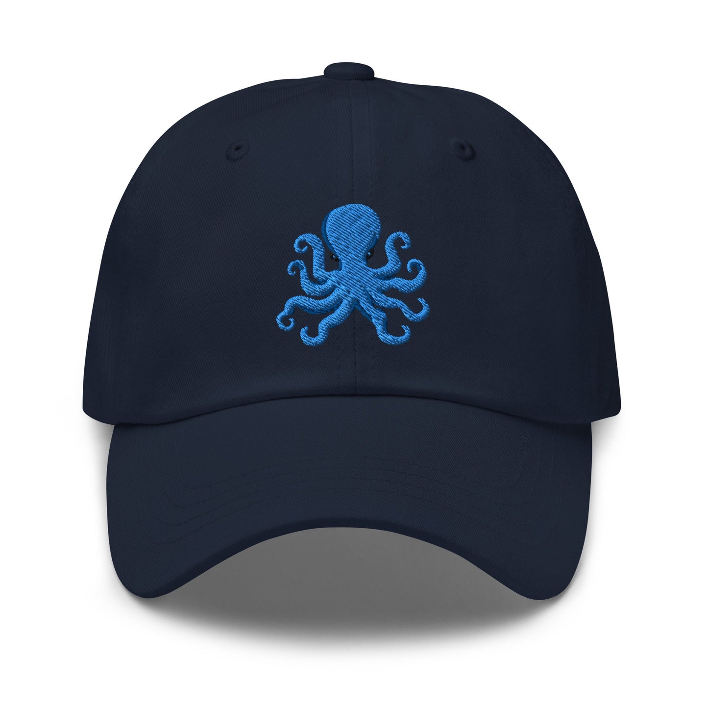 Blue Octopus Embroidered Hat Cute Pretty Fun Embroidered Octopus Hat