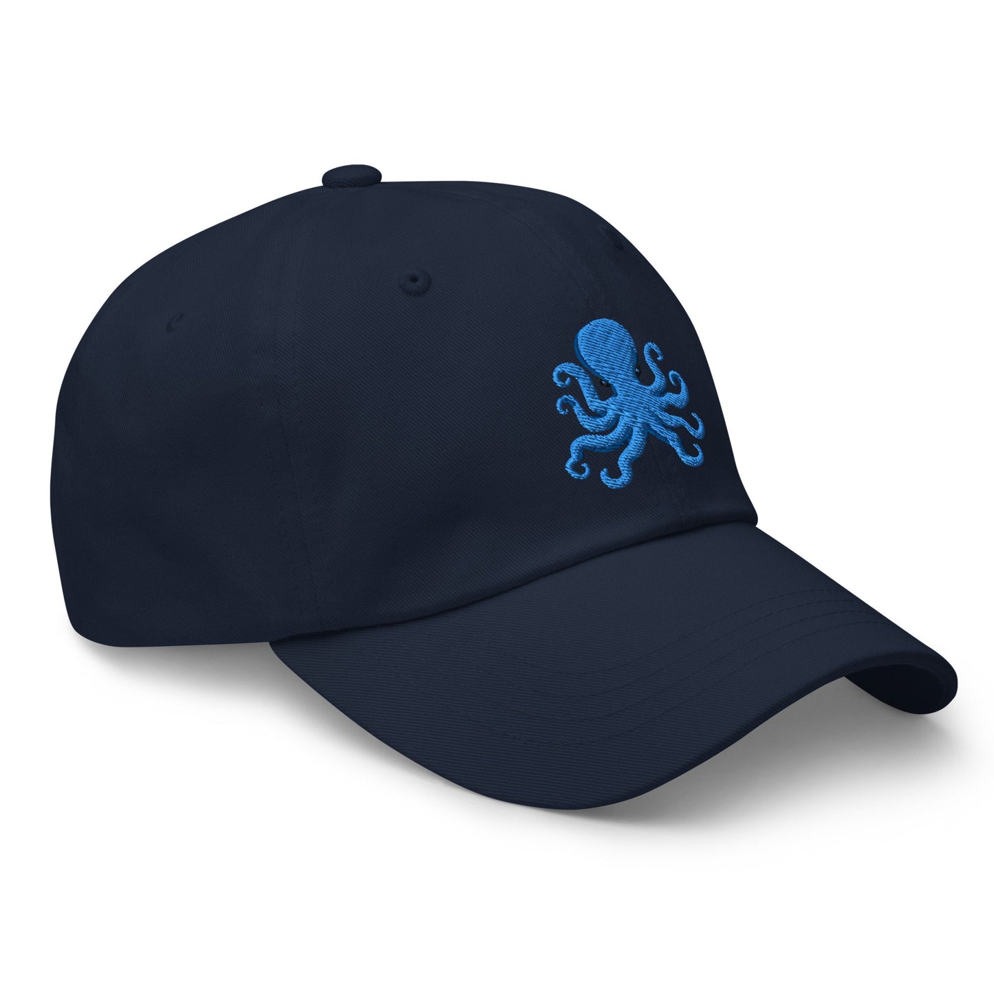 Blue Octopus Embroidered Hat Cute Pretty Fun Embroidered Octopus Hat