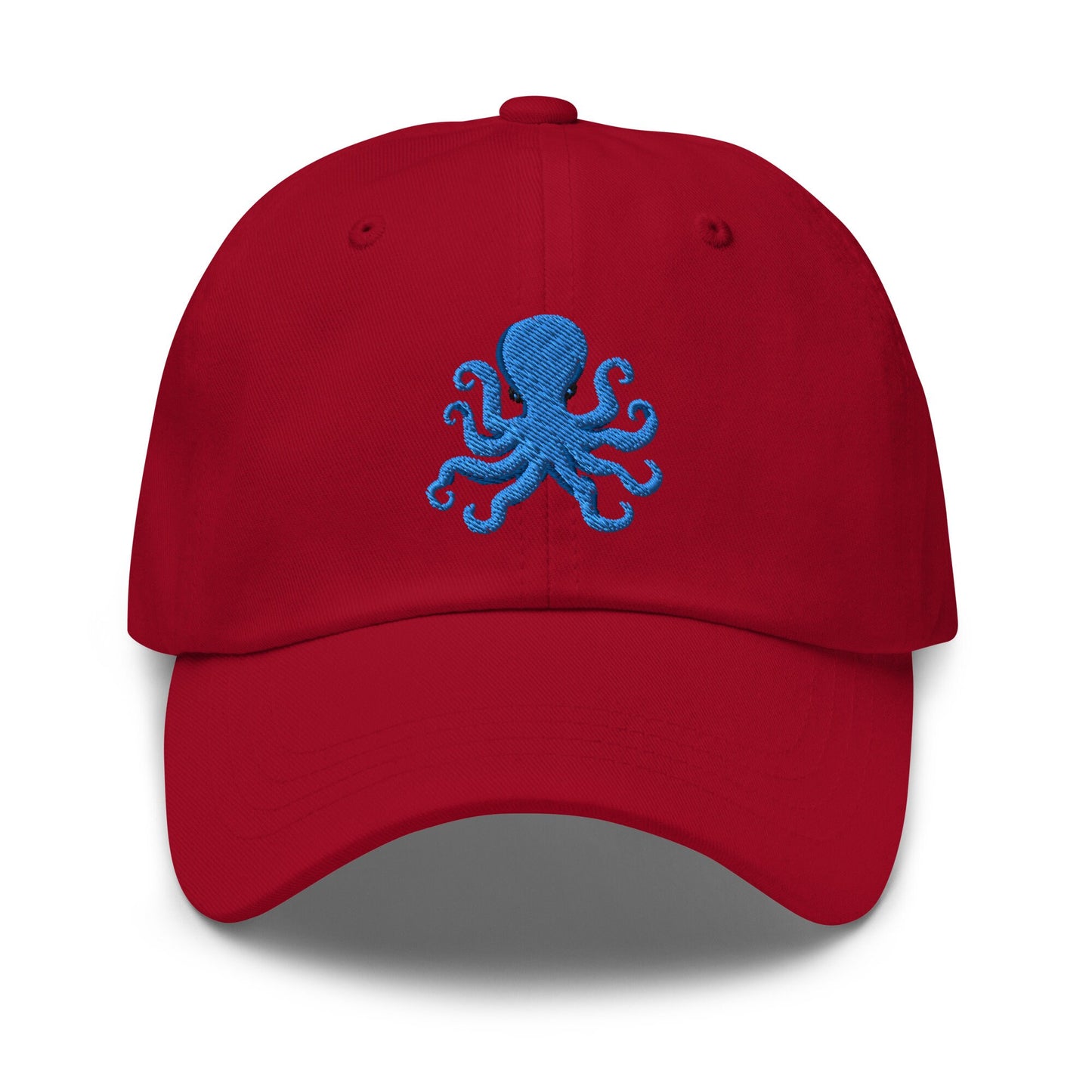 Blue Octopus Embroidered Hat Cute Pretty Fun Embroidered Octopus Hat