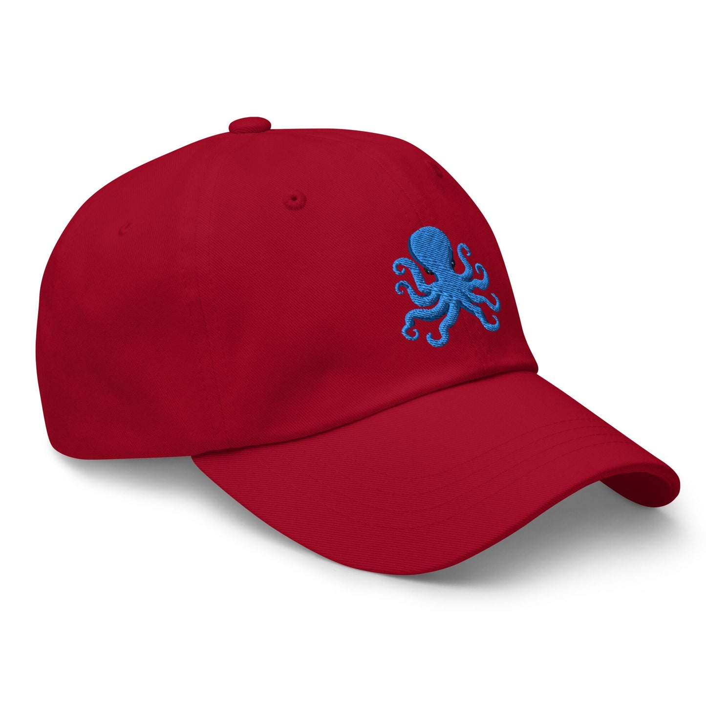 Blue Octopus Embroidered Hat Cute Pretty Fun Embroidered Octopus Hat