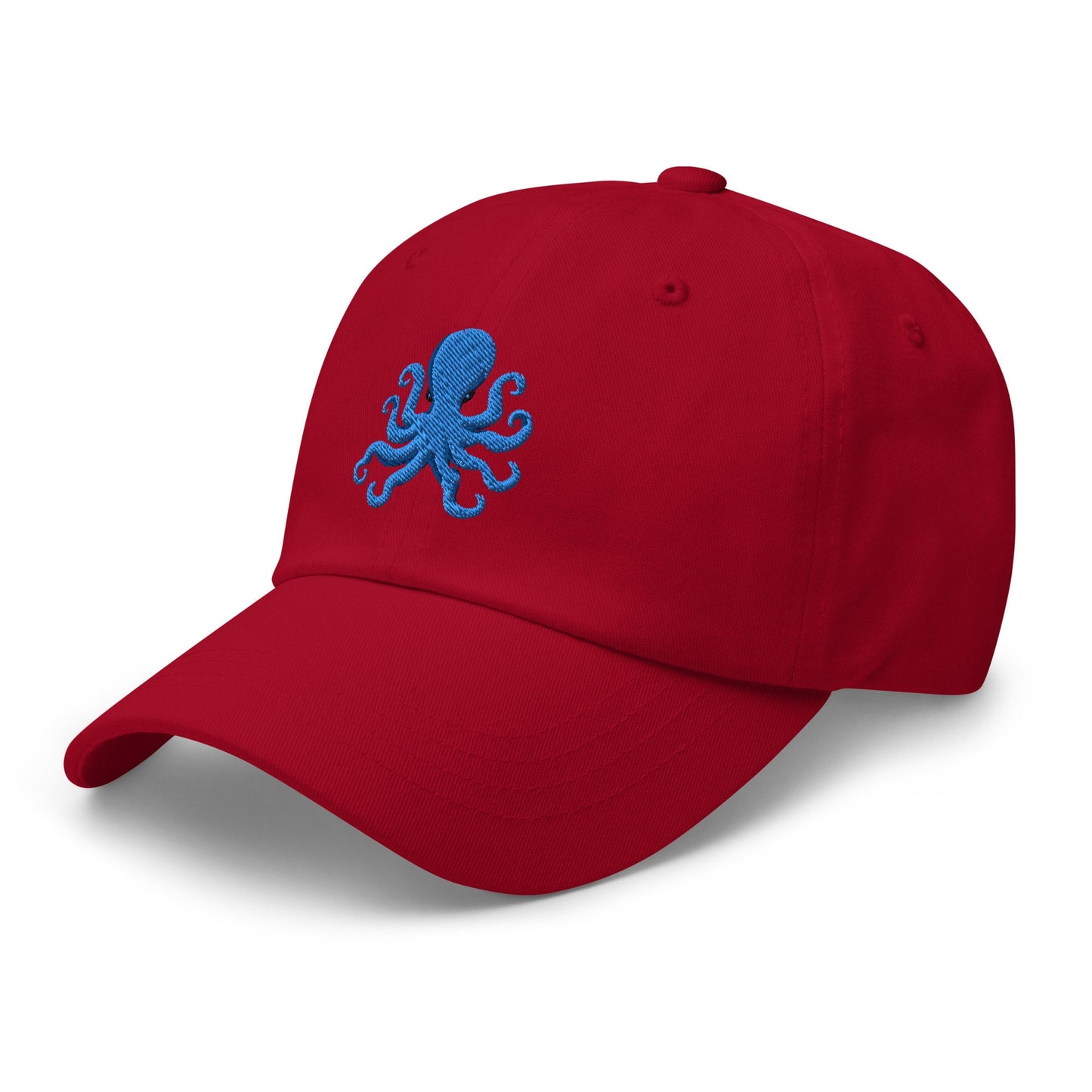 Blue Octopus Embroidered Hat Cute Pretty Fun Embroidered Octopus Hat