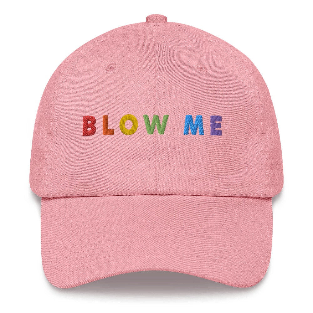 Blow Me Funny Rainbow Pride Hat, Summer Festival Hat Dad hat, Funny Hat for her/ Him/ Colorful Funny Sarcastic Hat