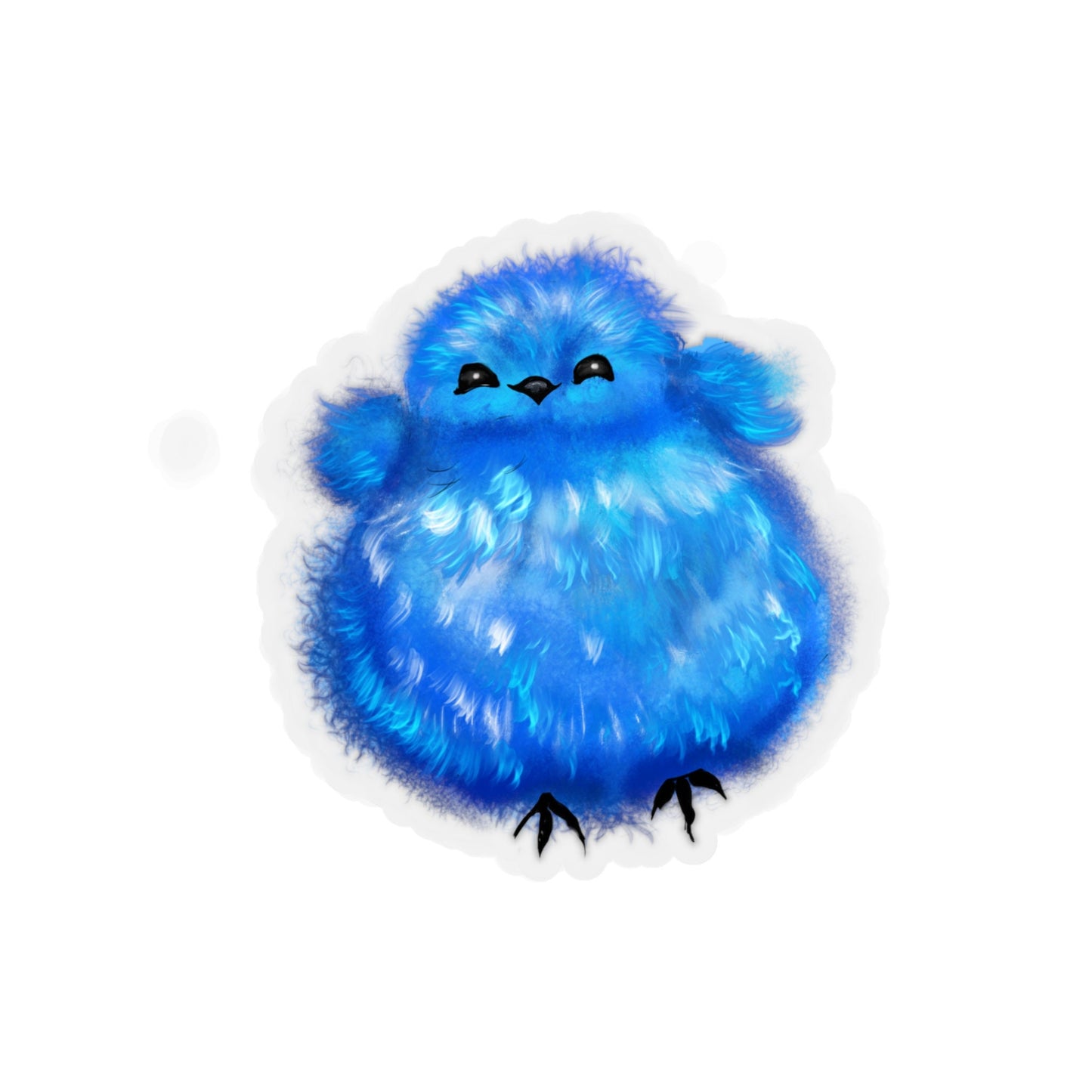 Cute Baby Blue bird sticker, Cute Baby animal art, illustration blue bird cute, Funny Cute Baby Animal Art for nursery, vinyl sticker
