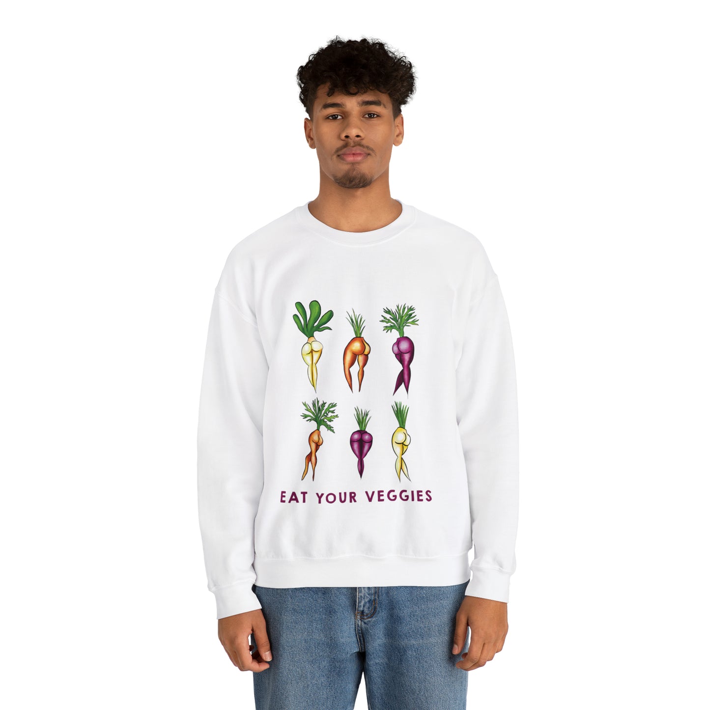 Cute Funny Crewneck Sweatshirt, Funny Sexy Veggie Crewneck, Cute Anime Sexy Carrot Booty, Funny Crewneck