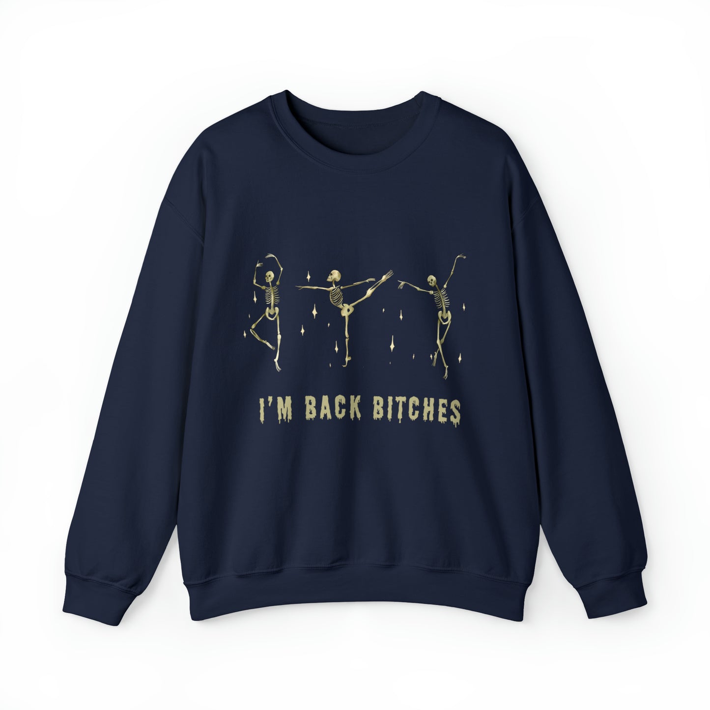 Halloween Crewneck Sweatshirt, Cute Funny Skeleton Dancing Art