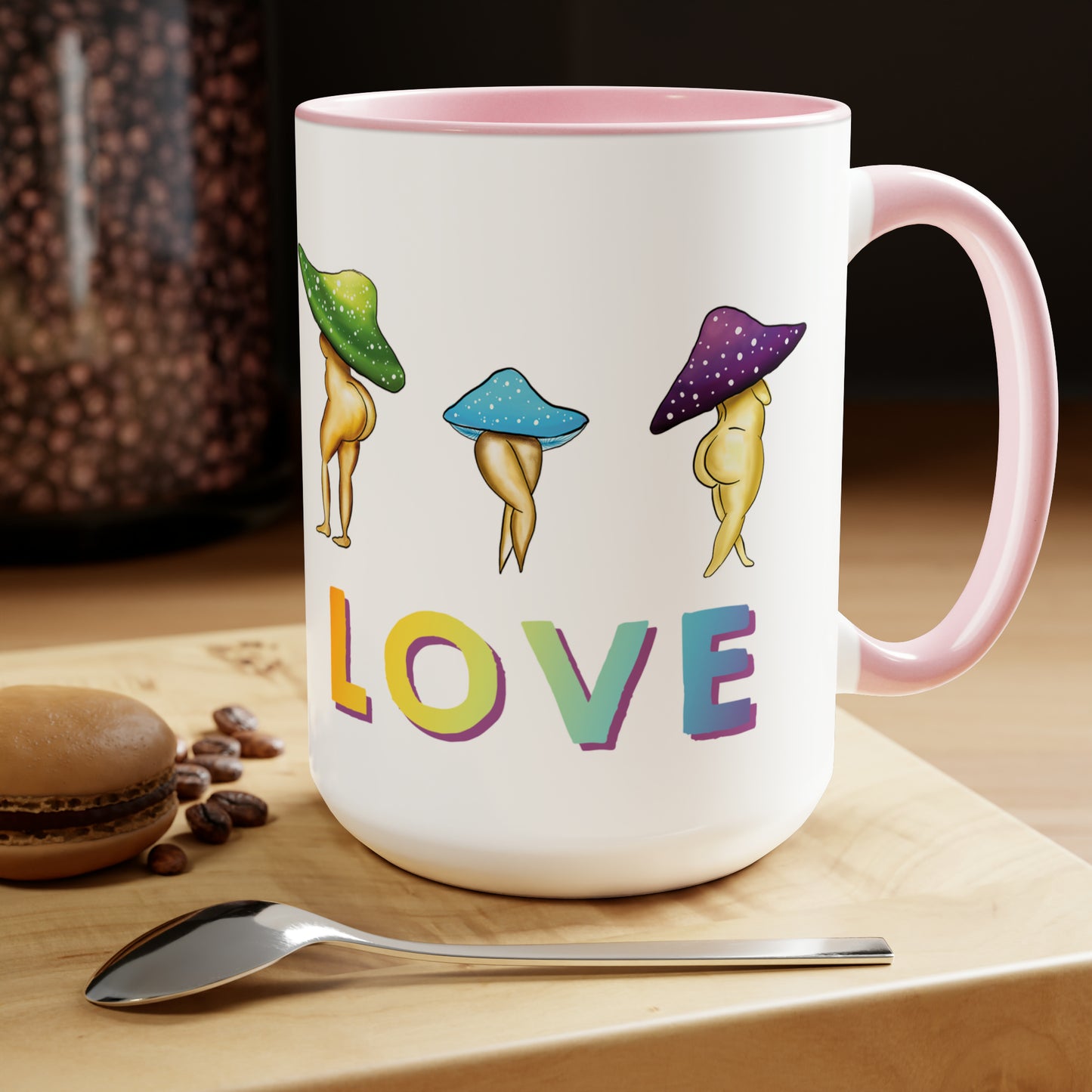 Mush Love Mushroom Lady Mug, 15 oz