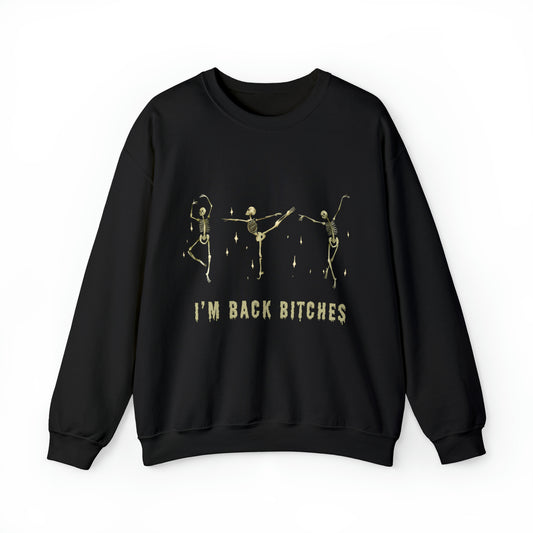 Halloween Crewneck Sweatshirt, Cute Funny Skeleton Dancing Art