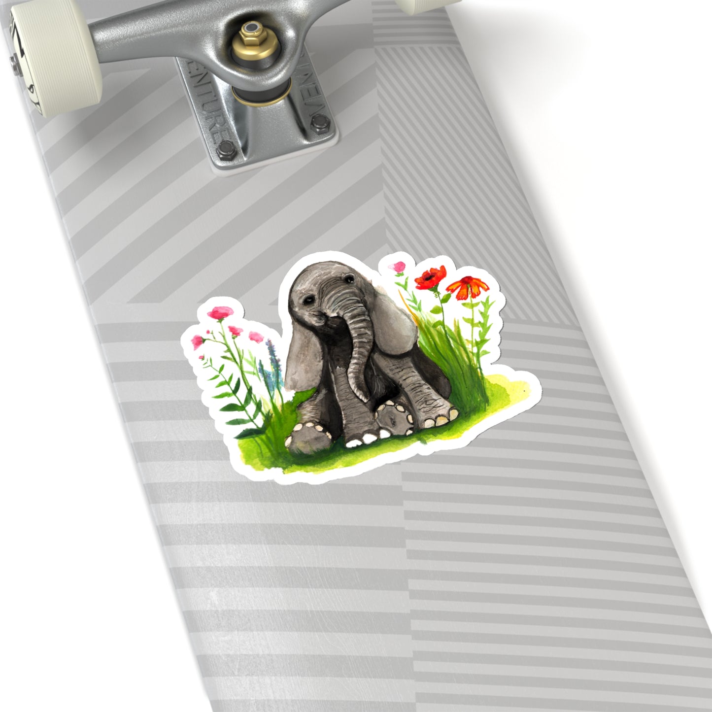 Cute Watercolor Baby Elephant sticker, Vinyl Sticker cute kids arts and craft, water bottle sticker, cute sticker animals