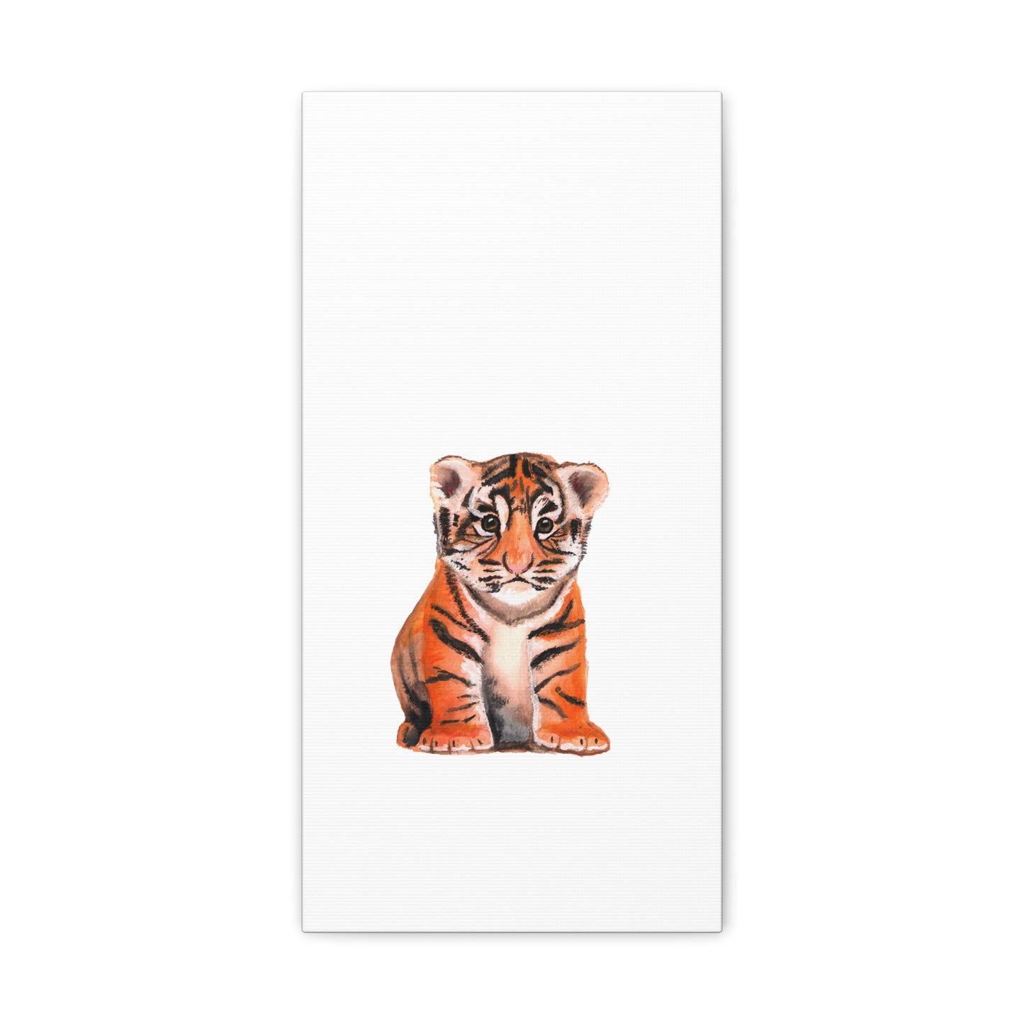 Cute Tiger Cub Gallery Canvas Wrap, Watercolor tiger cub, nursery room art, cute baby shower gift, new mom gift, cute baby tiger wall art, kids room art