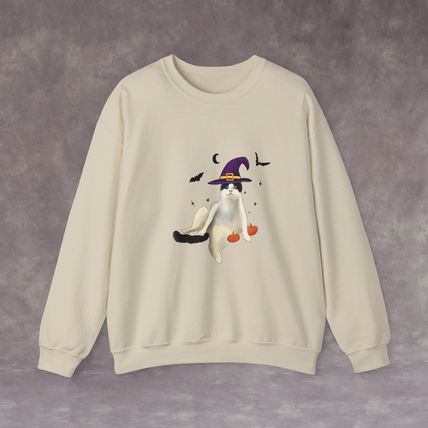 Cute Halloween Crewneck, Cute Cat Halloween Sweathshirt, Halloween Shirt, cute halloween cat crewneck