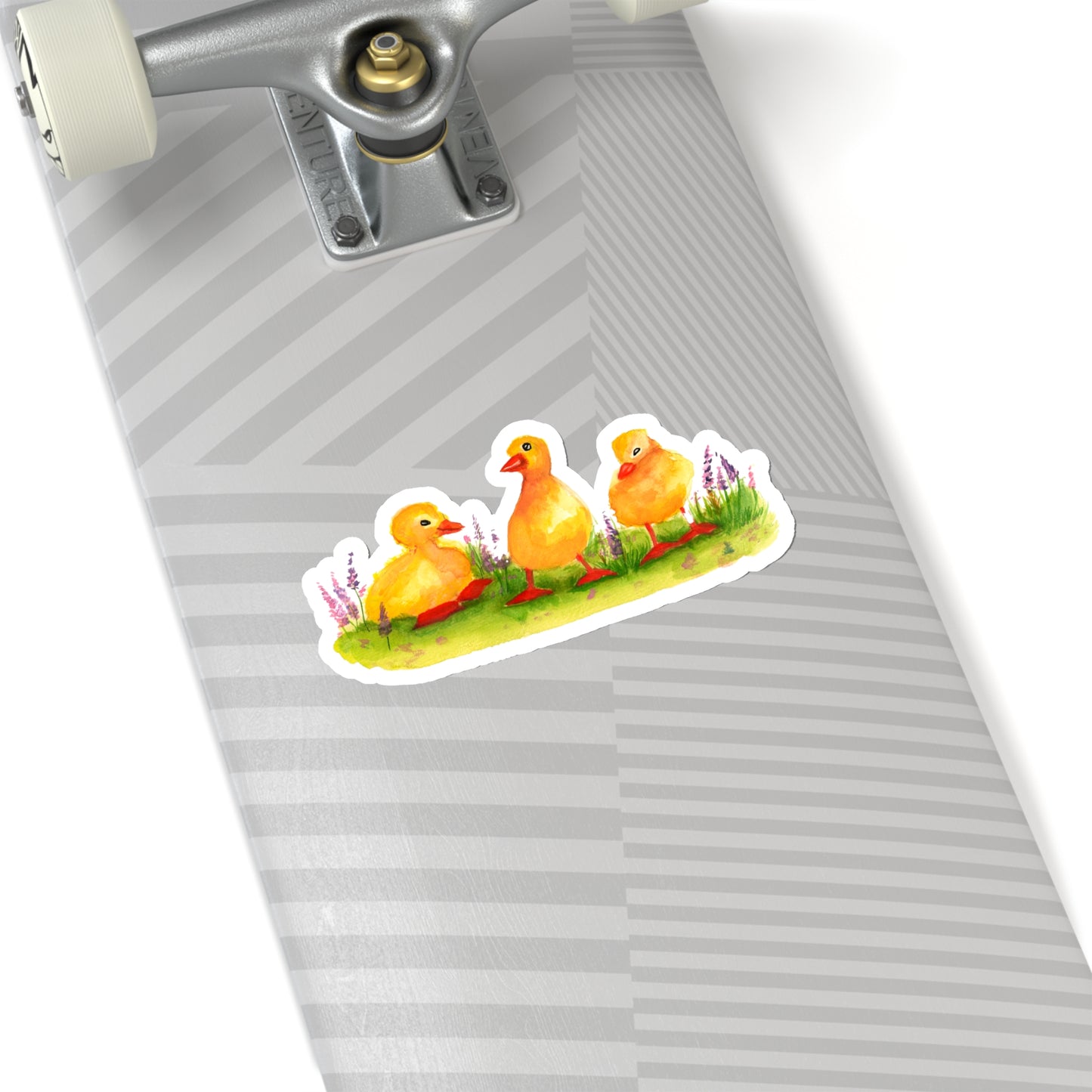 Cute watercolor Ducklings in flowers sticker, adorbale sticker for kids arts and crafts, back to school, Duck lovers