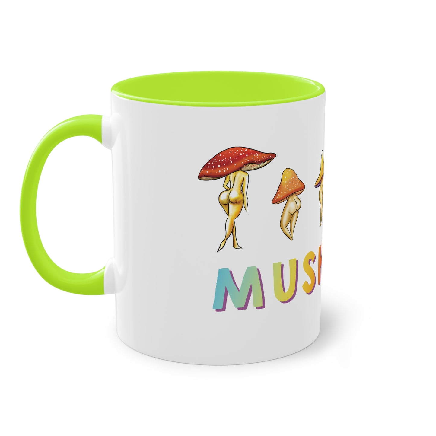 Funny Mushroom booty mug, cute mushroom lover gift idea, funny mushroom pun, cute mush love pun, adorable funny NSFW mushroom lady booty, sexy mushroom mug, accent mug gift