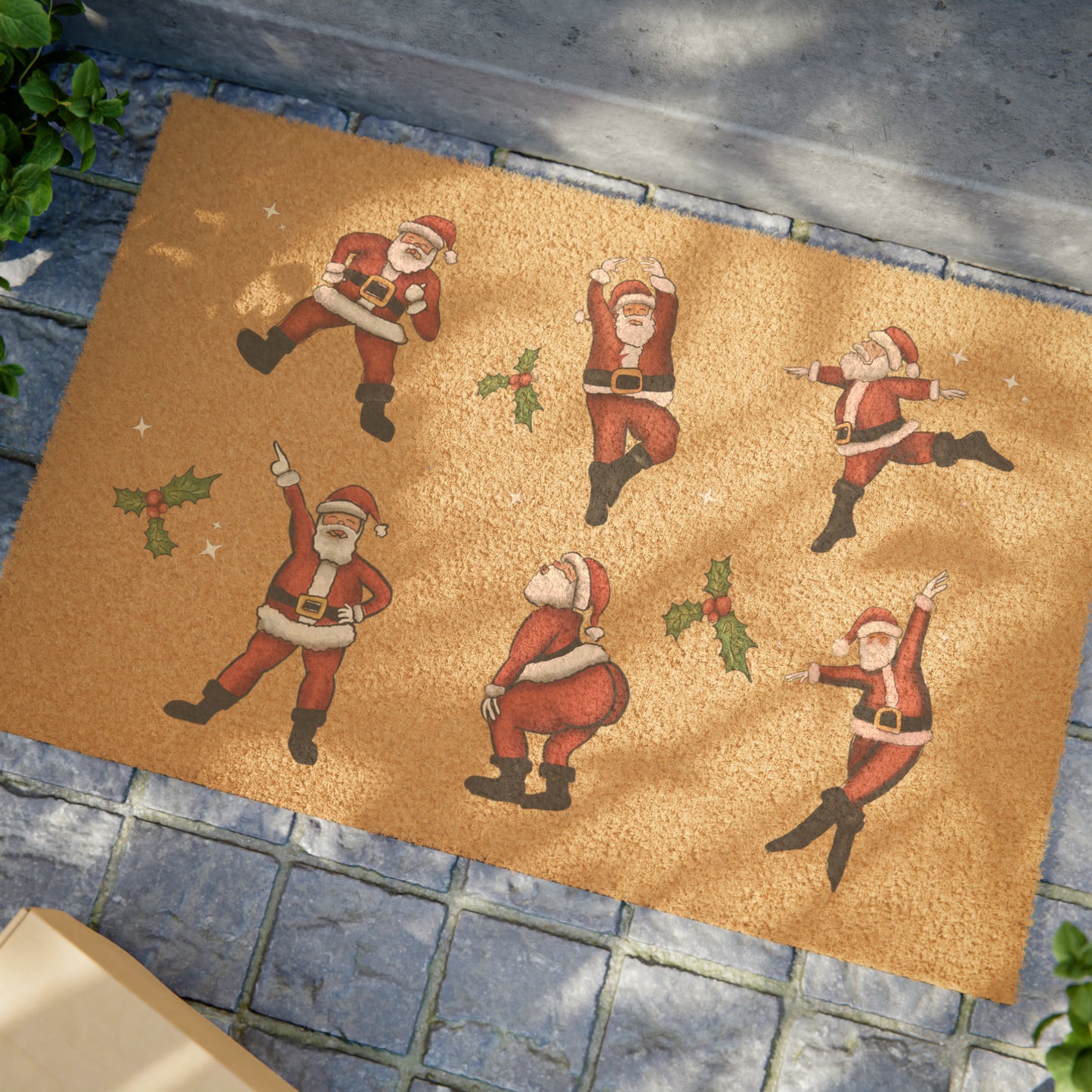 Cute Santa Dancing Christmas doormat, Funny Ballet Santa Front doormat, holiday home decor cute funny, holiday outdoor decor cute