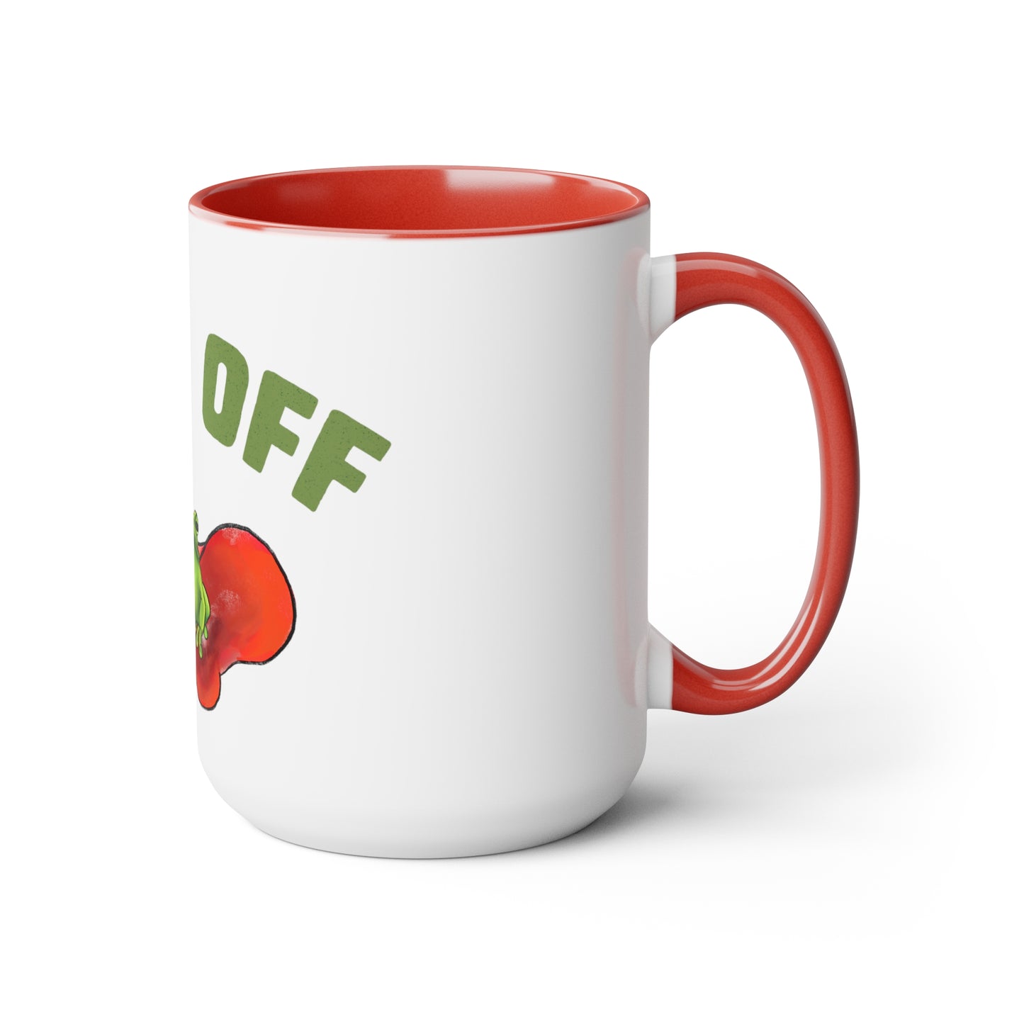 Red Accent Frog Off Mug, 15 oz