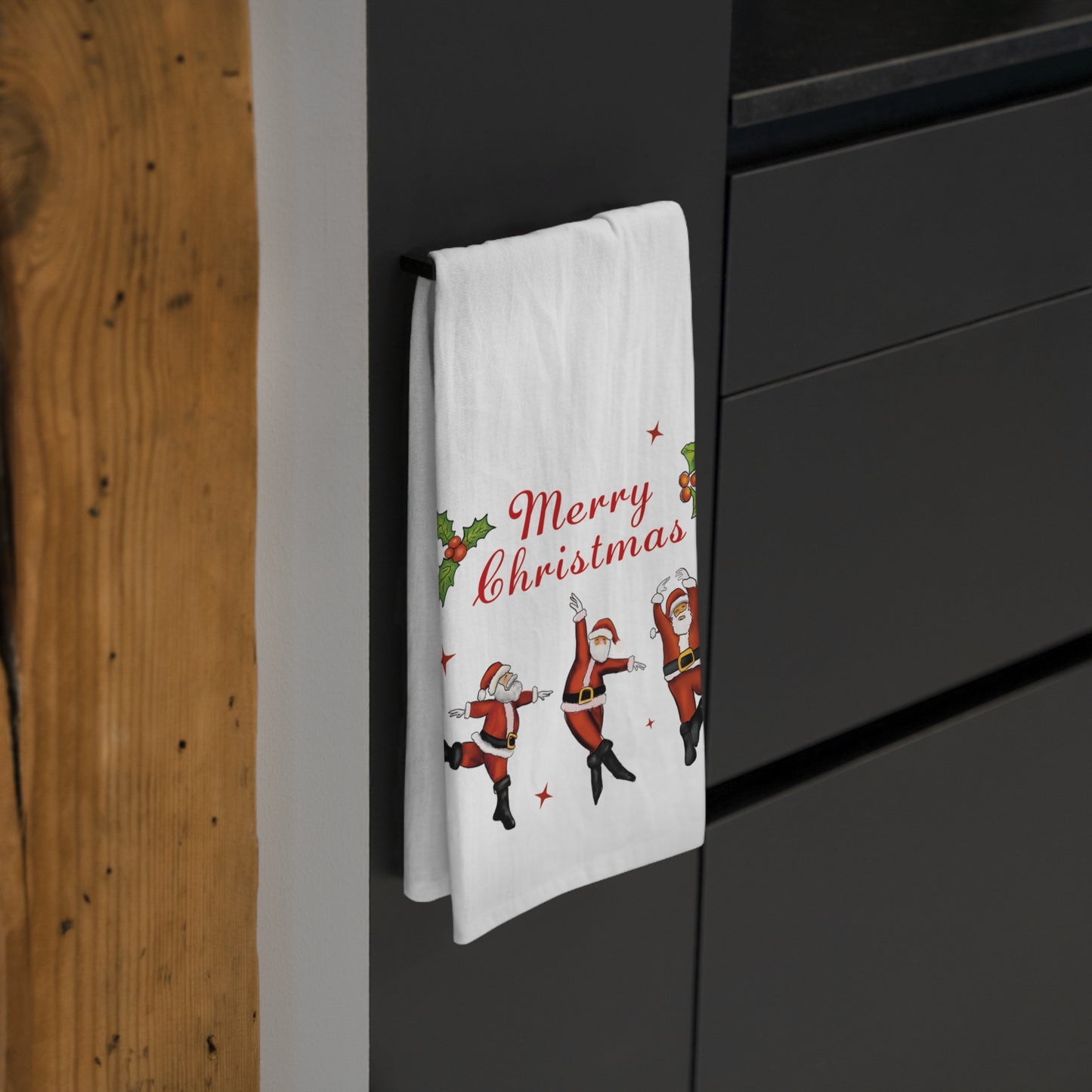 Dancing Santa Christmas Kitchen towel,