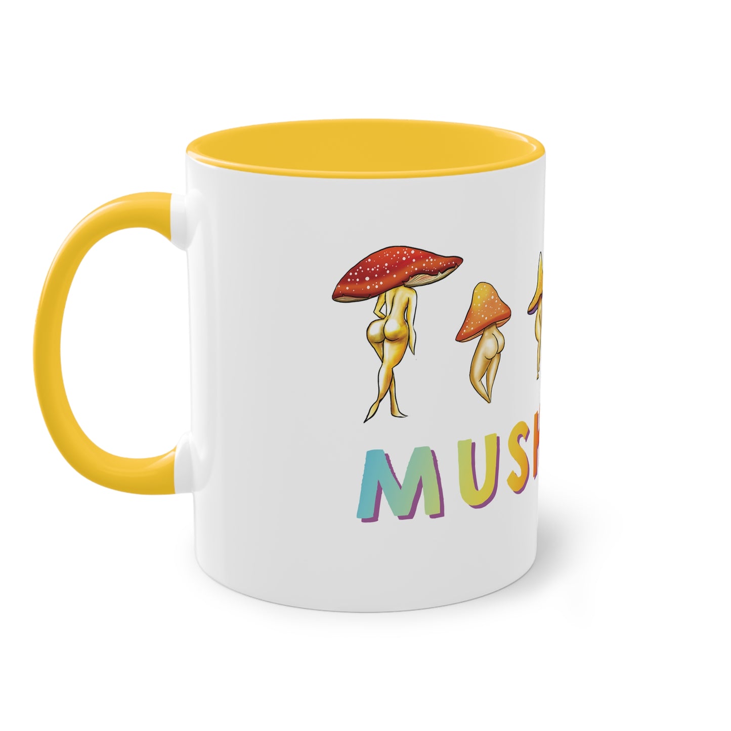 Funny Mushroom booty mug, cute mushroom lover gift idea, funny mushroom pun, cute mush love pun, adorable funny NSFW mushroom lady booty, sexy mushroom mug, accent mug gift