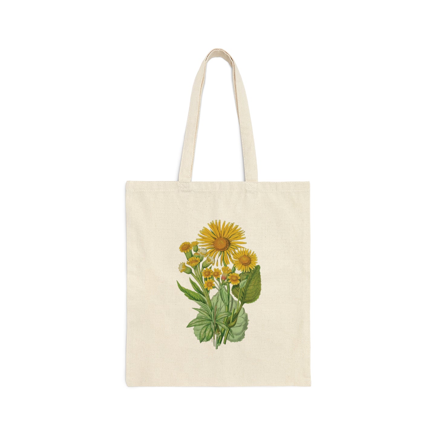 Retro Sunflower Tote, antique illustration reusable tote bag, cute pretty sunflower lover gift, pretty sunflower tote bag, reusable cotton canvas tote bag