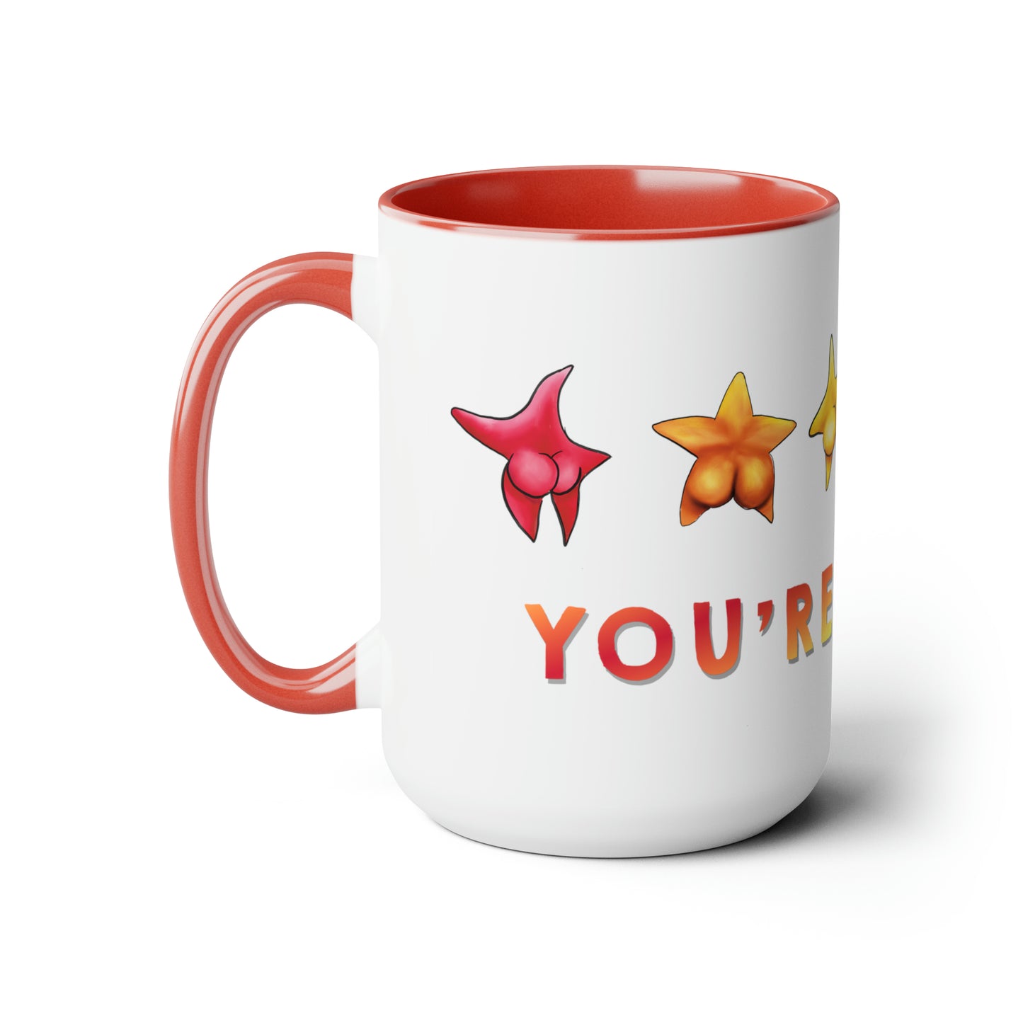 Cute Funny Rainbow Starfish Mug, 15 oz