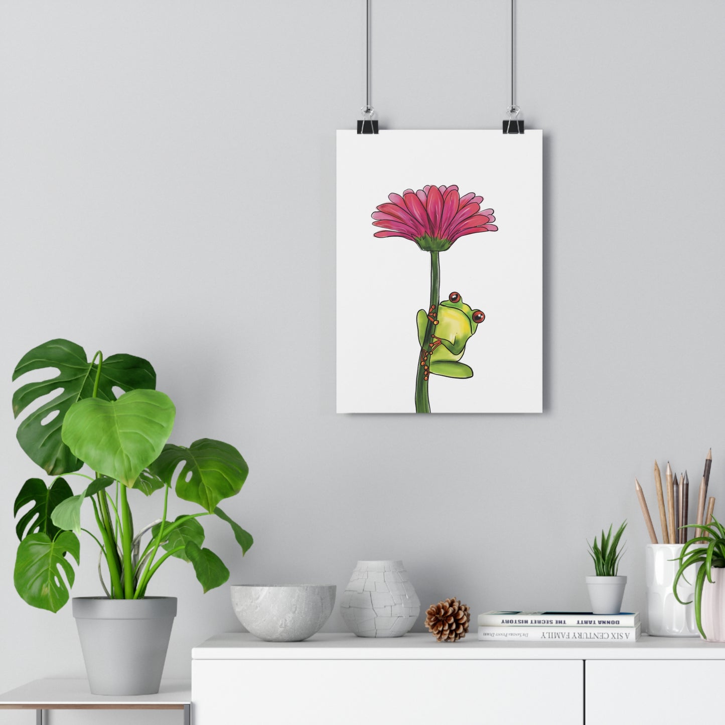 Frog On a Flower Print