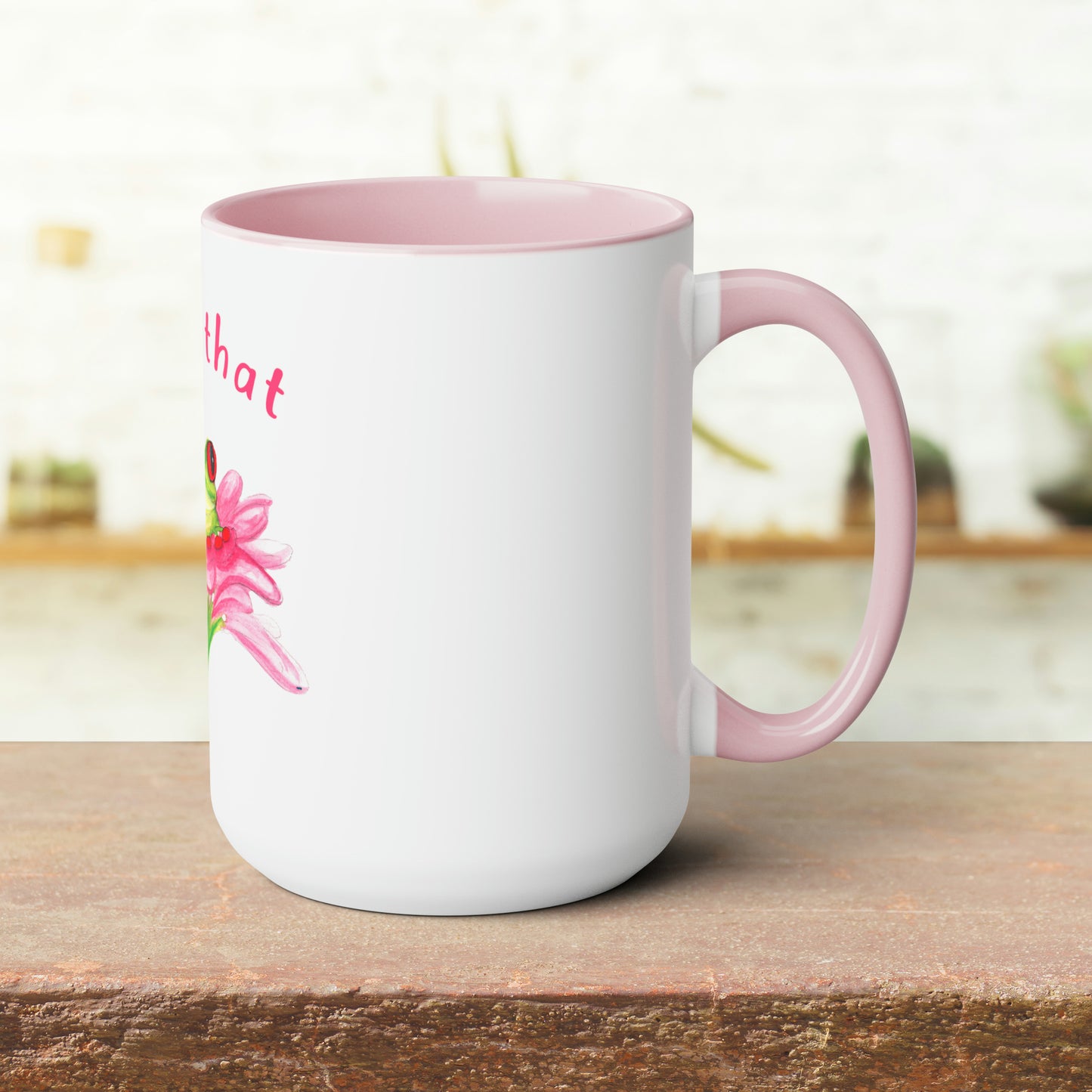 Cute Watercolor frog mug, adorable frog lover mug gift, funny frog I saw that mug, frog on flower cute floral mug