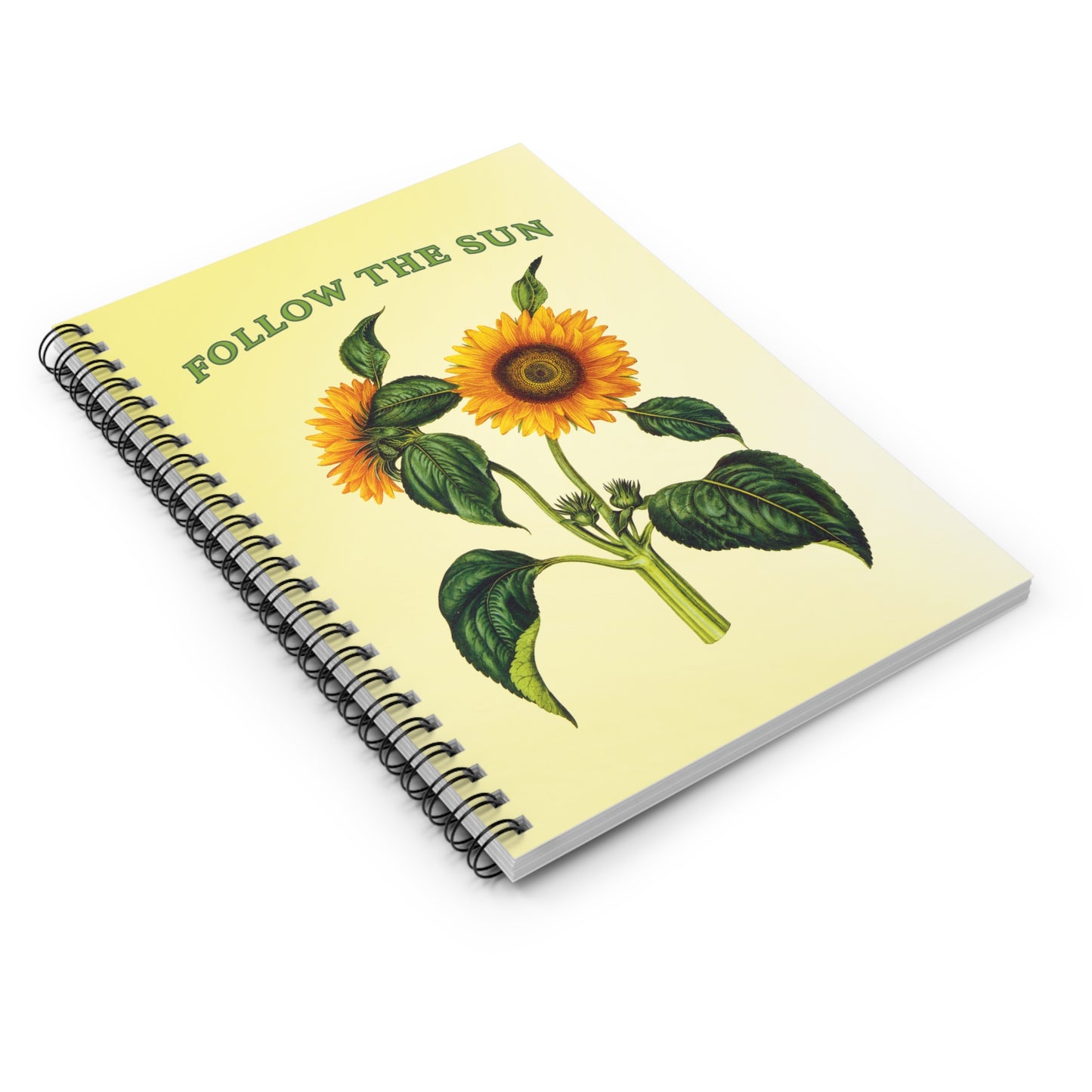 Follow the sun sunflower journal, gratitude journal cute pretty flower lover journal