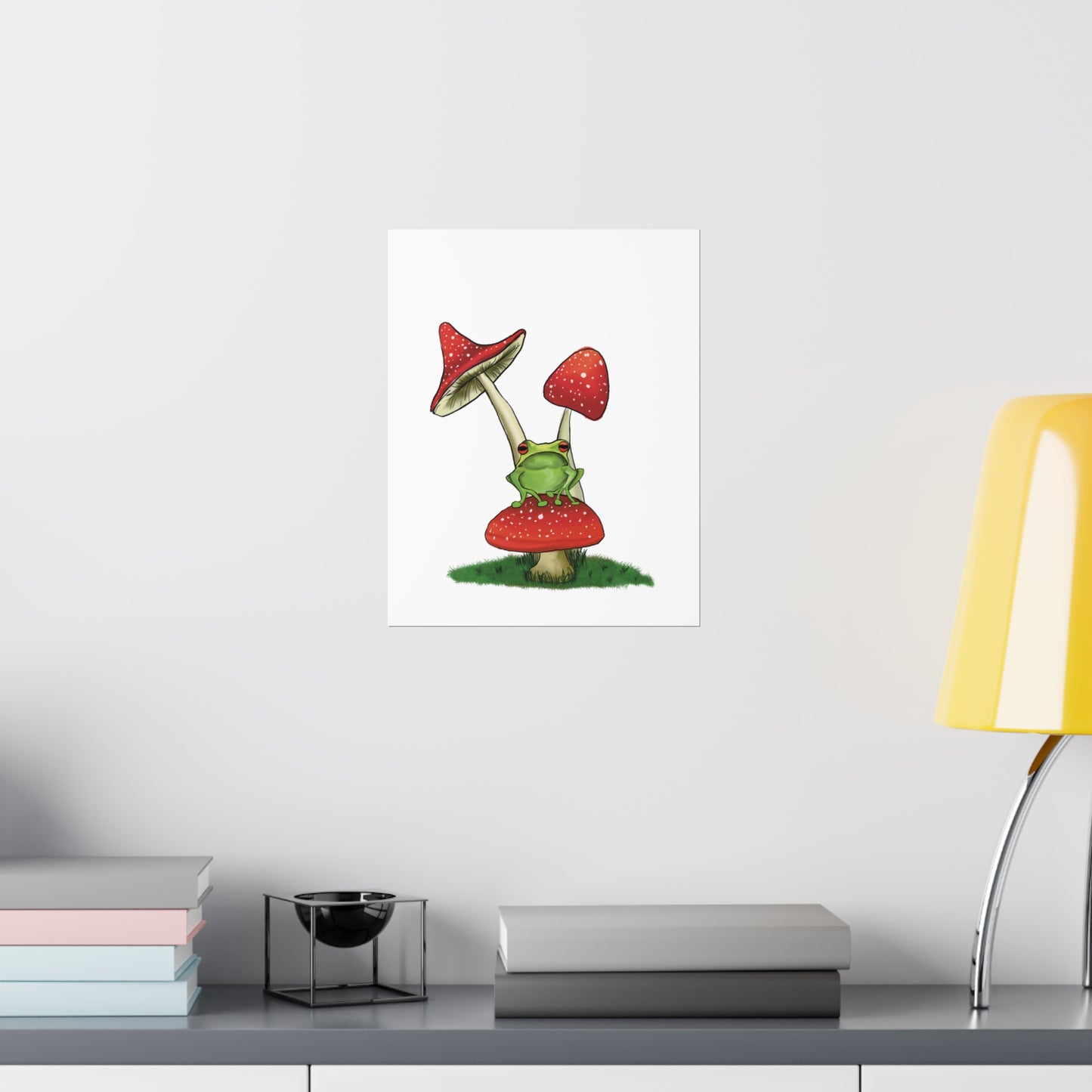 Frog on a Mushroom Art Print