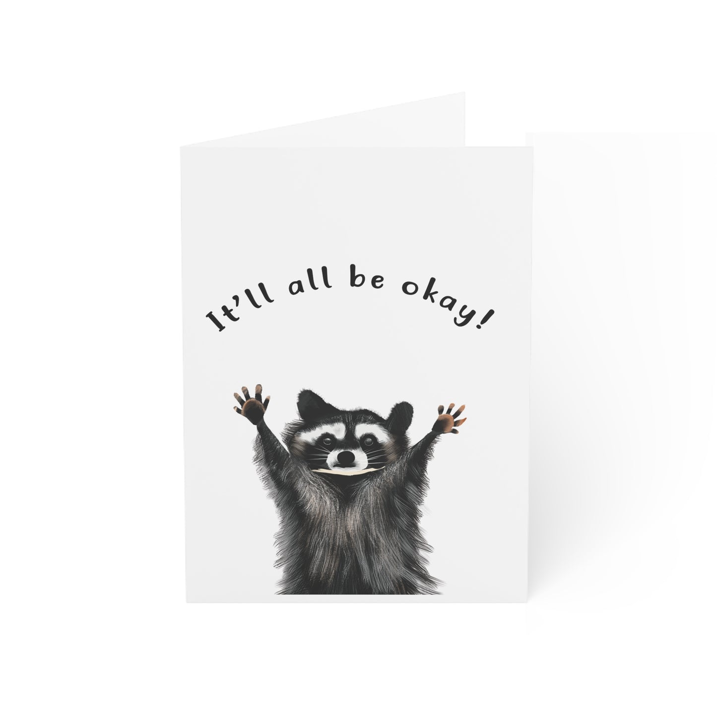 Cute Raccoon Hands Greeting card, Sympathy card, cute raccoon illustration, raccoon hands cute,