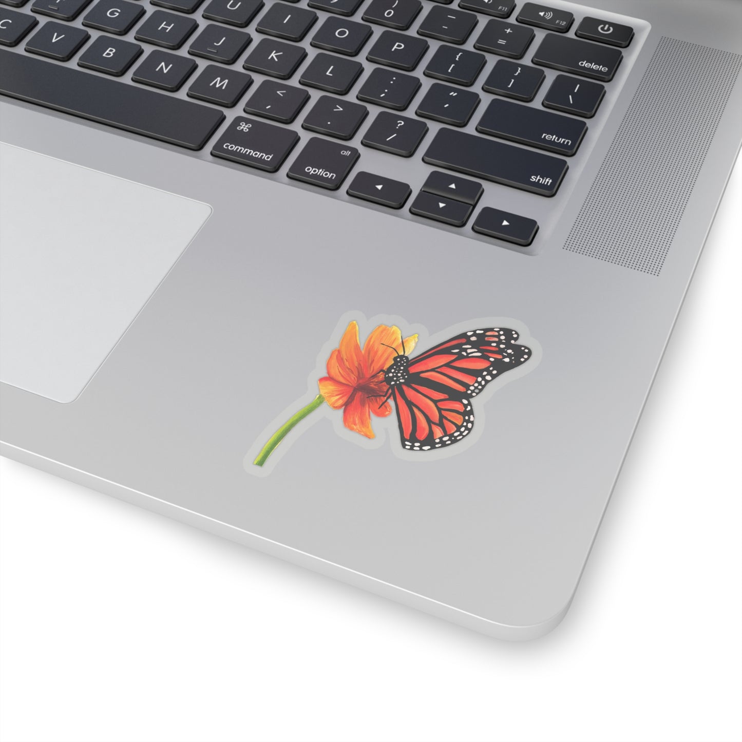 Cute watercolor Butterfly on Flower Sticker, Monarch butterfly lover sticker, water bottle, pretty back to school sticker, fun sticker, butterfly