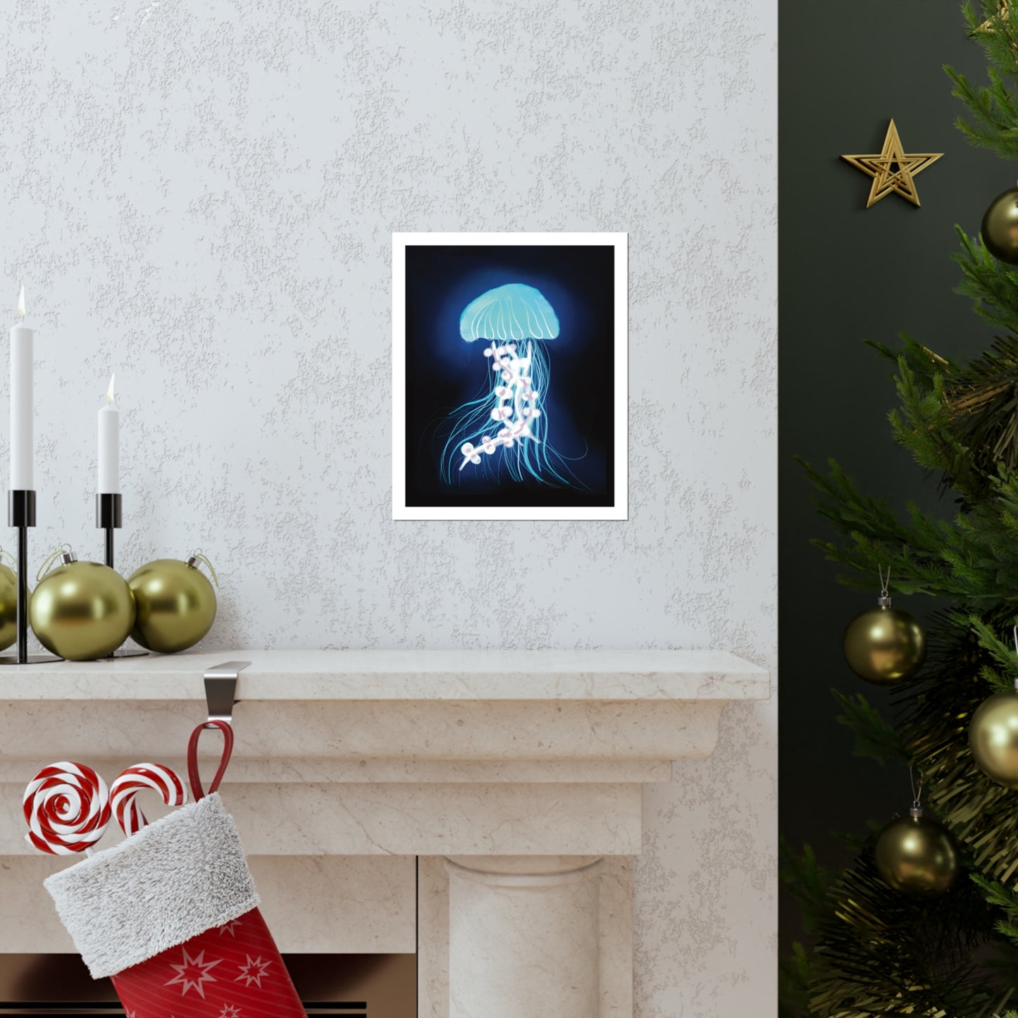 Bioluminescent Jellyfish Art Print