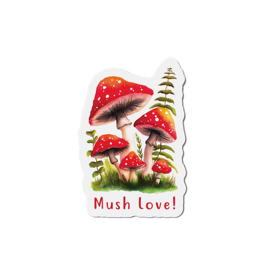 Cute Mushroom Fridge Magnet, Mush Love Magnet, Red Watercolor mushrooms Magnet