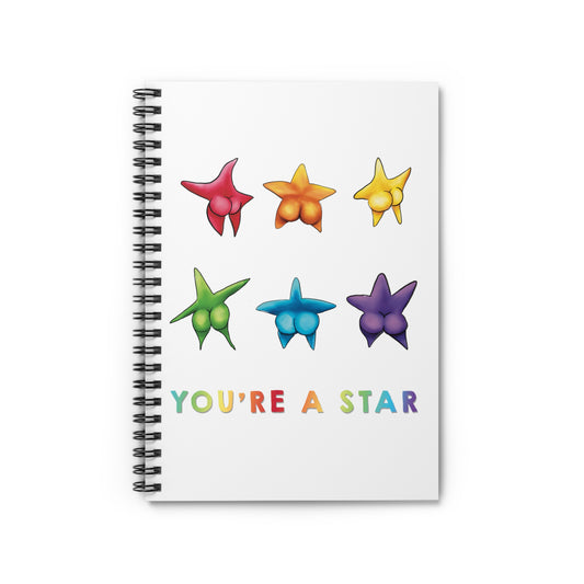 Starfish Cute Funny Spiral Bound Journal