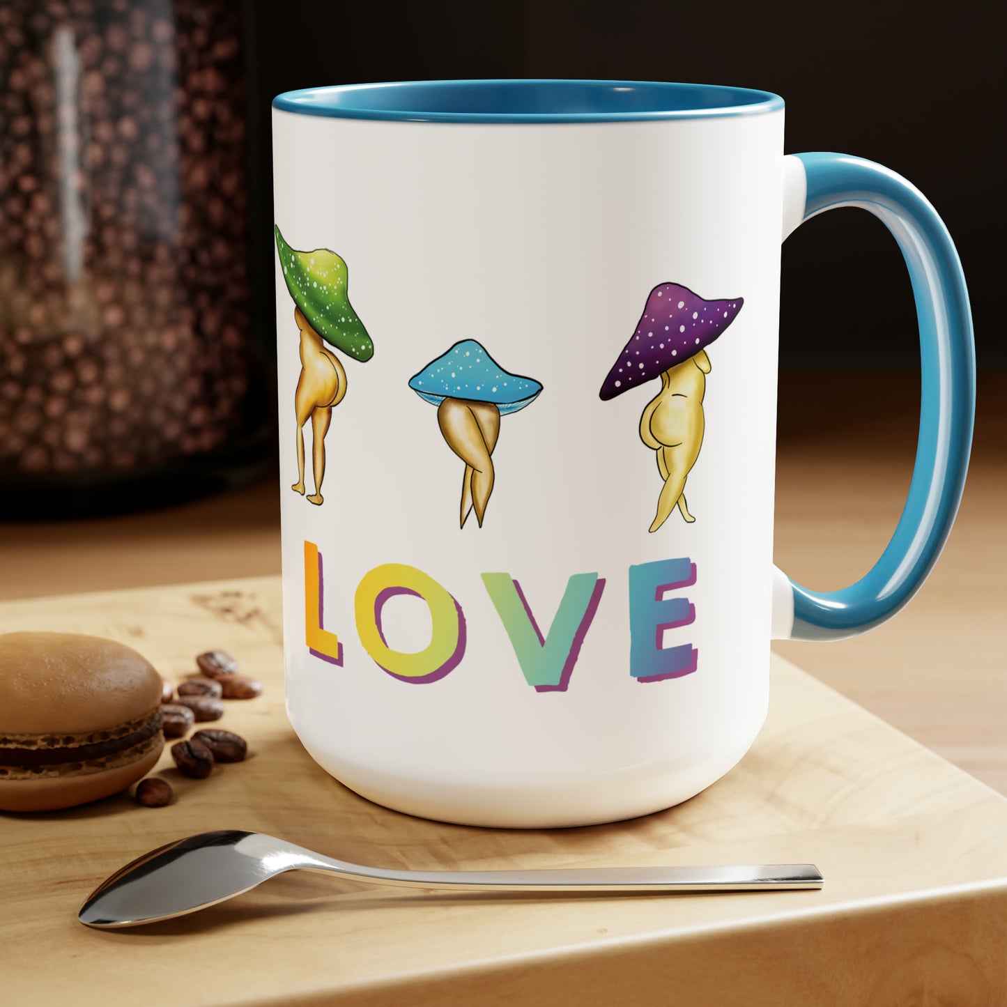 Mush Love Mushroom Lady Mug, 15 oz