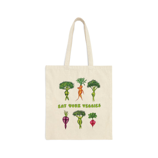 cute Funny Eat your veggies tote bag