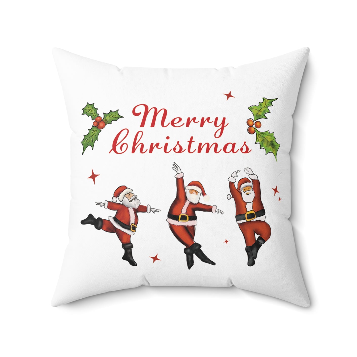 Cute Santa Dancing christmas pillow, christmas holiday decor, cute holiday decor, funny santa dancing throw pillow