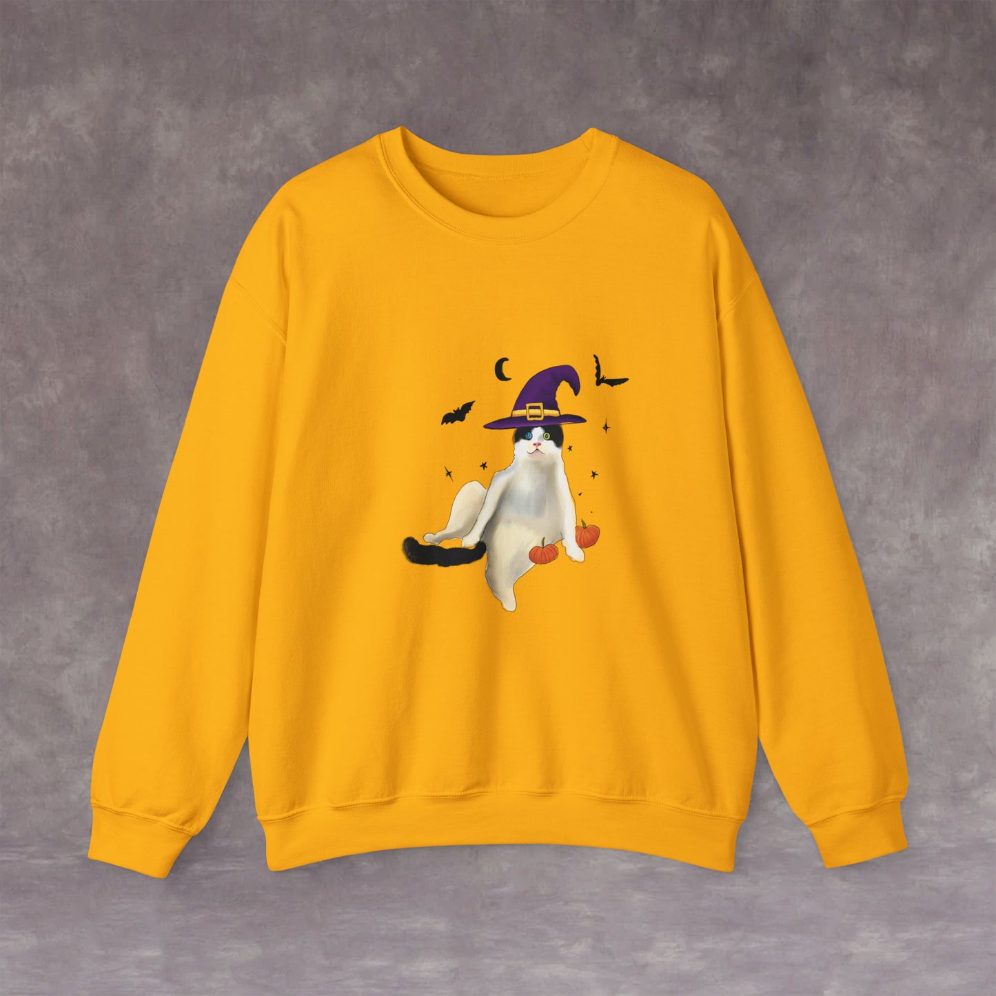 Cute Halloween Crewneck, Cute Cat Halloween Sweathshirt, Halloween Shirt, cute halloween cat crewneck