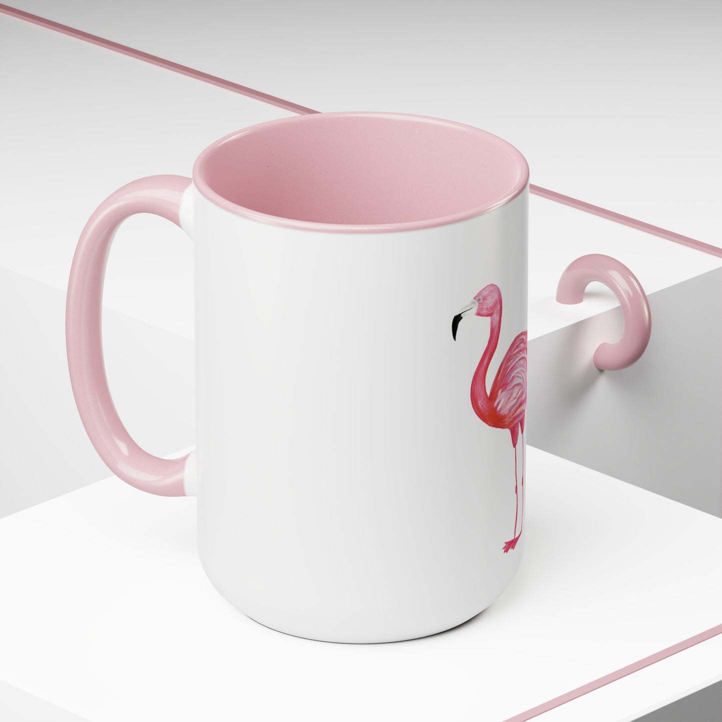 Pink Flamingo Mug, 15 oz