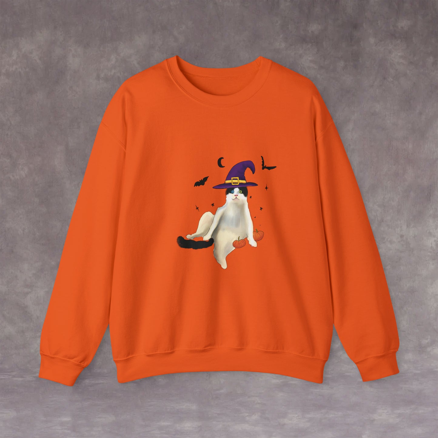 Cute Halloween Crewneck, Cute Cat Halloween Sweathshirt, Halloween Shirt, cute halloween cat crewneck